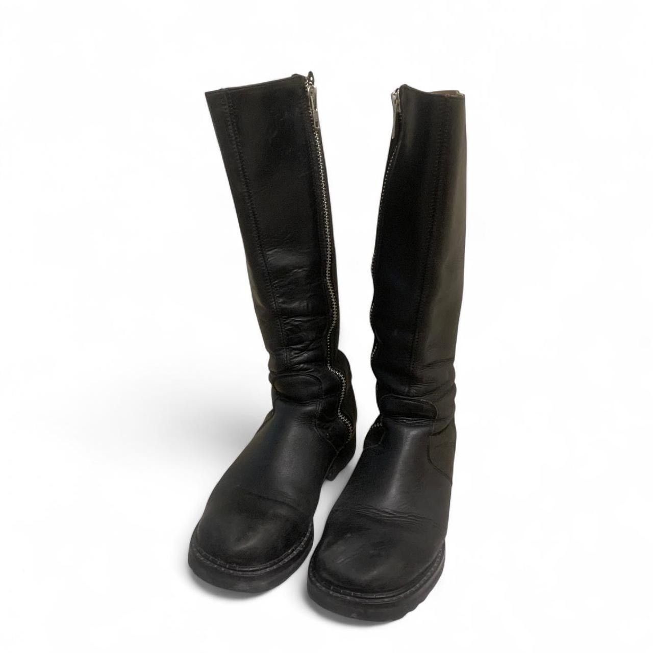 John Fluevog Cece Black Tall Leather Boots Size US 6.5 / IT 36.5 - 3 Thumbnail