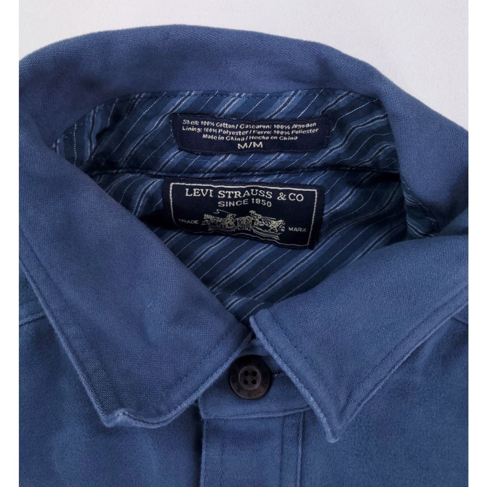 Levi's VINTAGE Levi's Button-Up Shirt Jacket Shacket Blue Long Sleeve Mens M Size US M / EU 48-50 / 2 - 4 Thumbnail