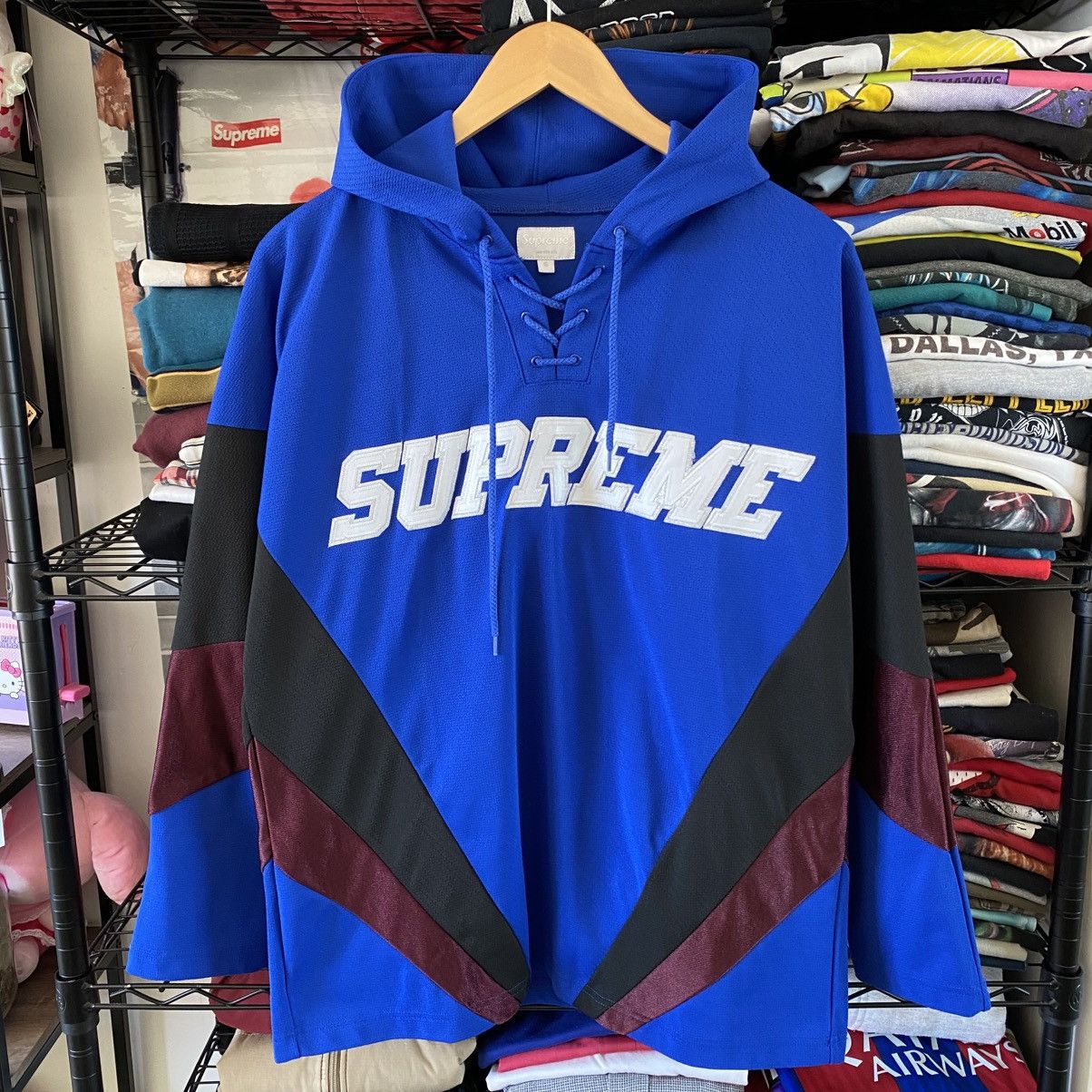 Supreme Supreme Hooded Hockey Jersey Royal Blue 2017 Size US S / EU 44-46 / 1 - 1 Thumbnail
