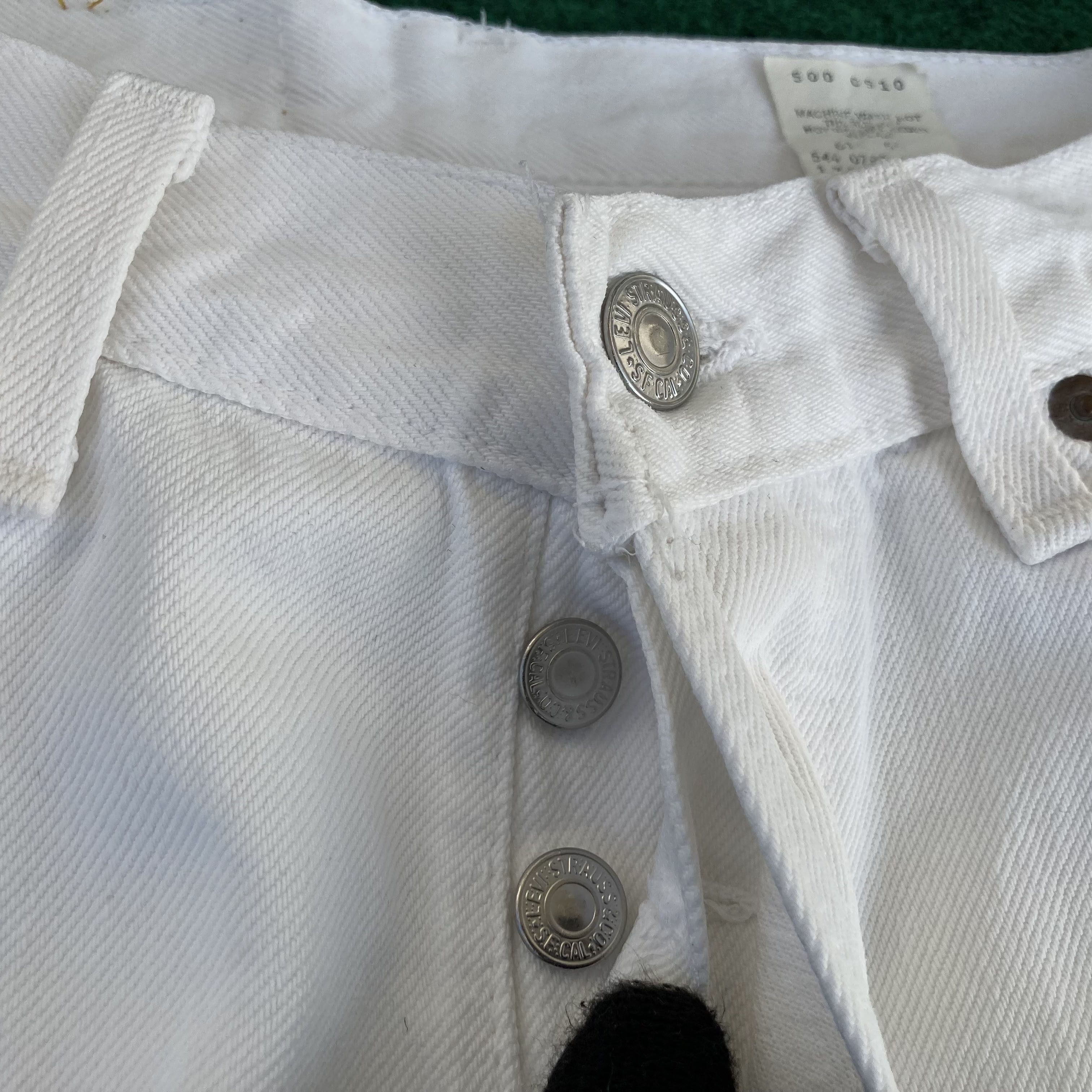 Levi's × Vintage Vtg Levis 501 Distressed Ripped Women White Grunge Jeans Size 26" / US 2 / IT 38 - 4 Thumbnail