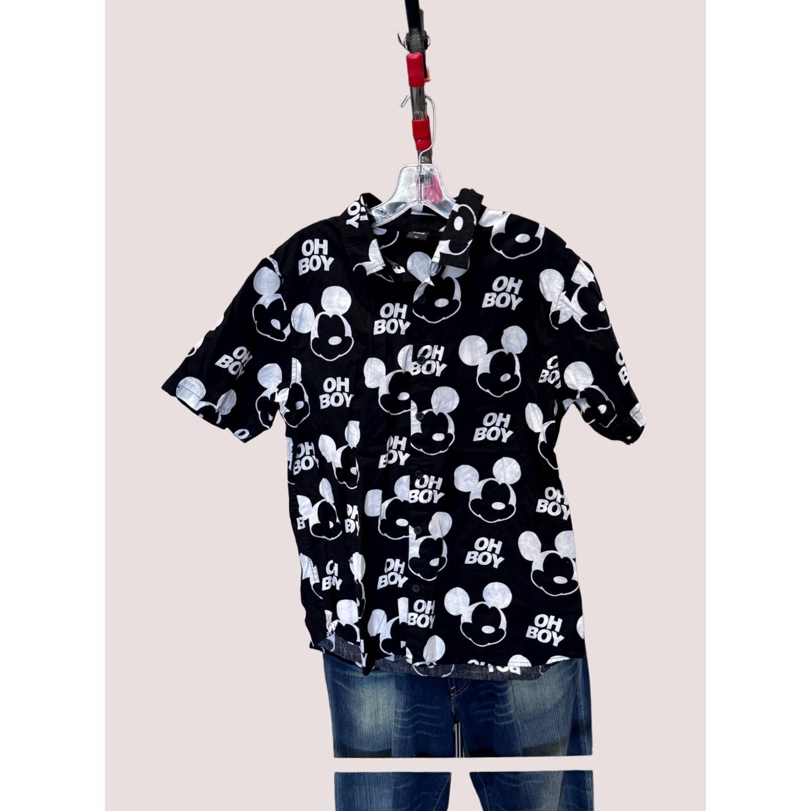 Disney Disney Neff Mickey Mouse Oh Boy BUTTON UP SHIRT Medium M Slim Mens Multicolor Size US M / EU 48-50 / 2 - 1 Thumbnail