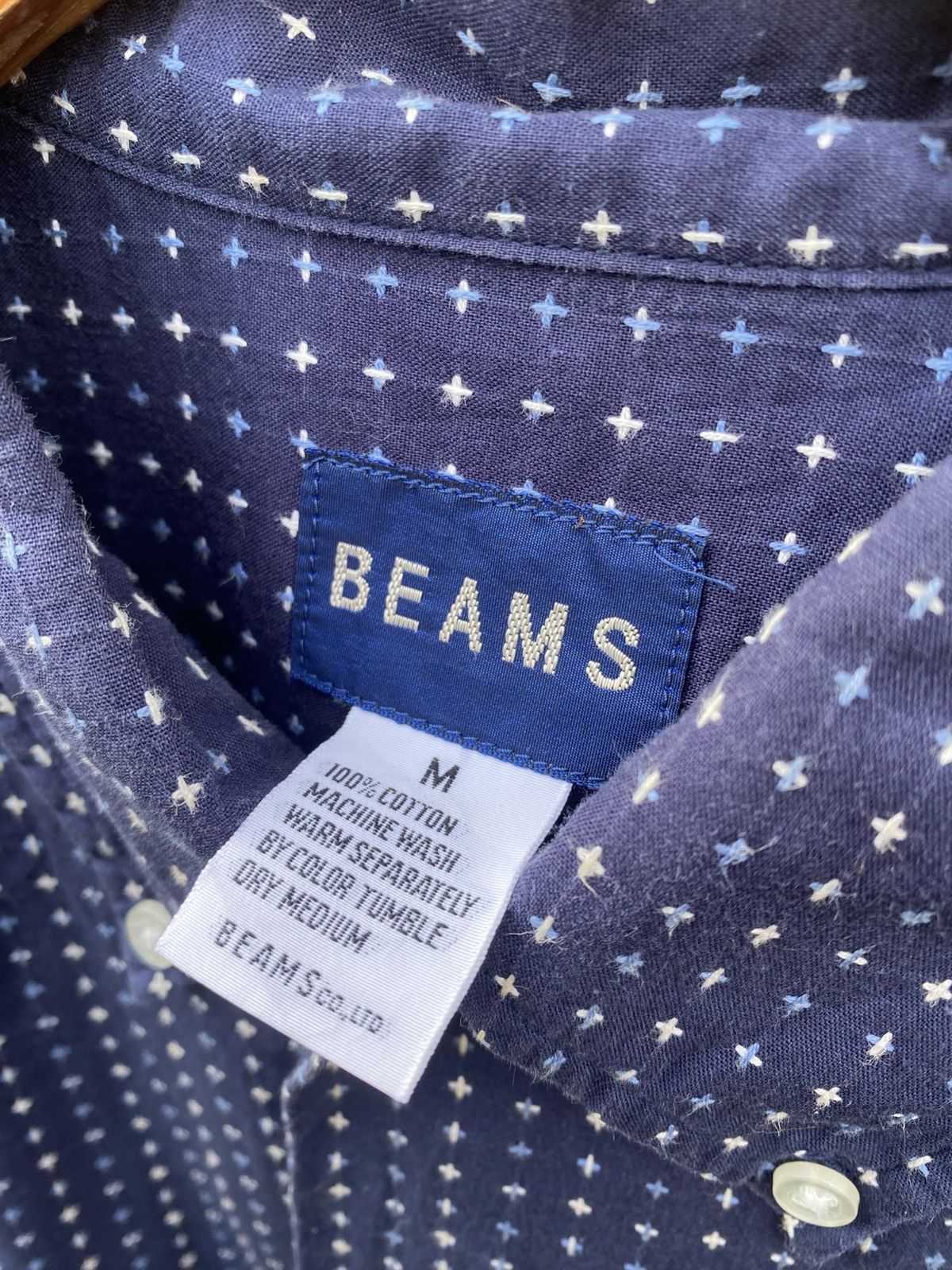 Beams Japan Beams Sashiko Indigo Oversized Shirts Size US M / EU 48-50 / 2 - 5 Thumbnail