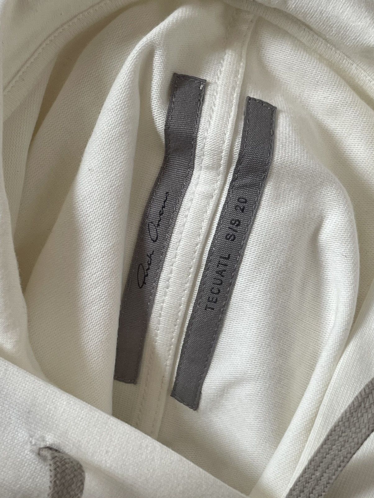 Rick Owens SS20 Tecuatl Chalk White Long Hoodie Size US M / EU 48-50 / 2 - 5 Thumbnail
