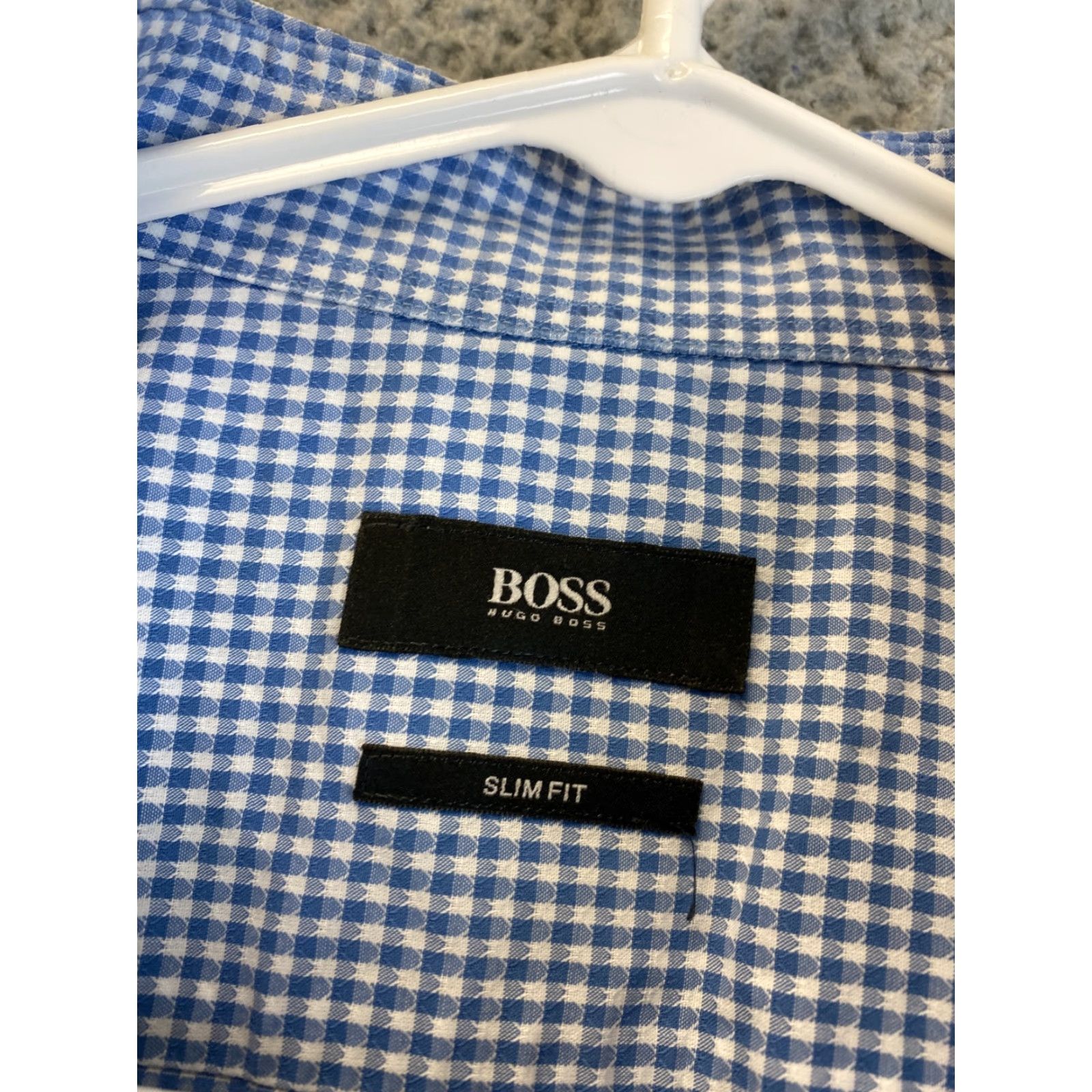 Hugo Boss Hugo Boss Shirt Men's 17 Slim Blue Striped Dress Shirt Button-Down Casual Business USA Size US XL / EU 56 / 4 - 6 Thumbnail