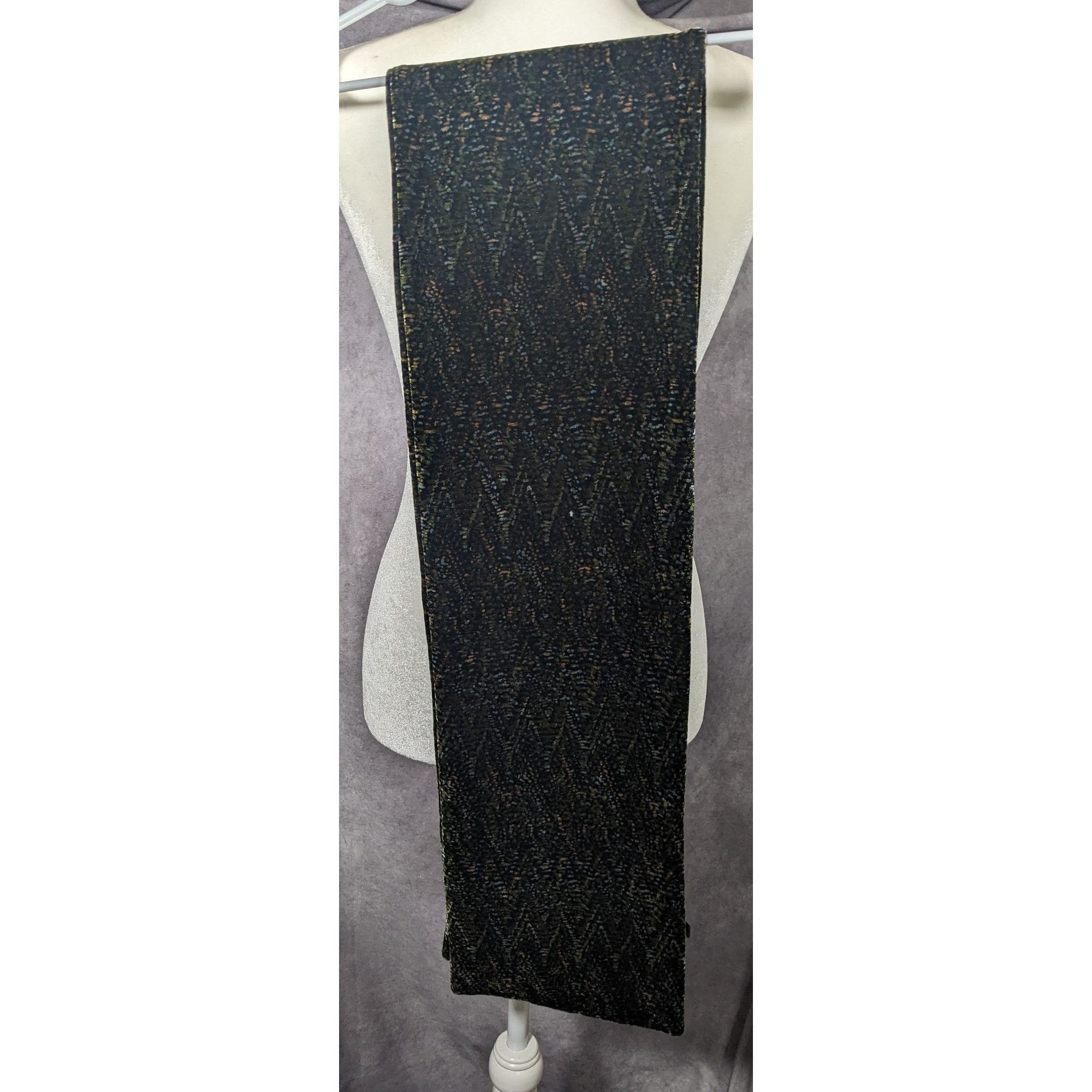 Other Black And Green Speckled Velvet-Like Scarf Size ONE SIZE - 14 Thumbnail