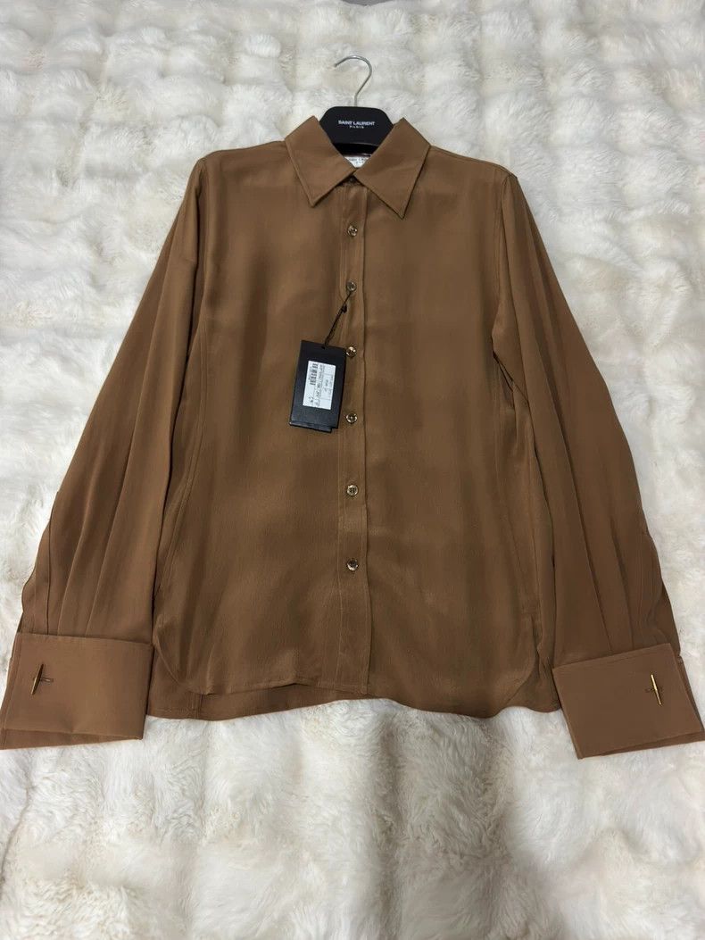 Saint Laurent Paris Saint Laurent Paris size 37 Caramel Shirt 2505-Nextarrow Size US M / EU 48-50 / 2 - 1 Thumbnail