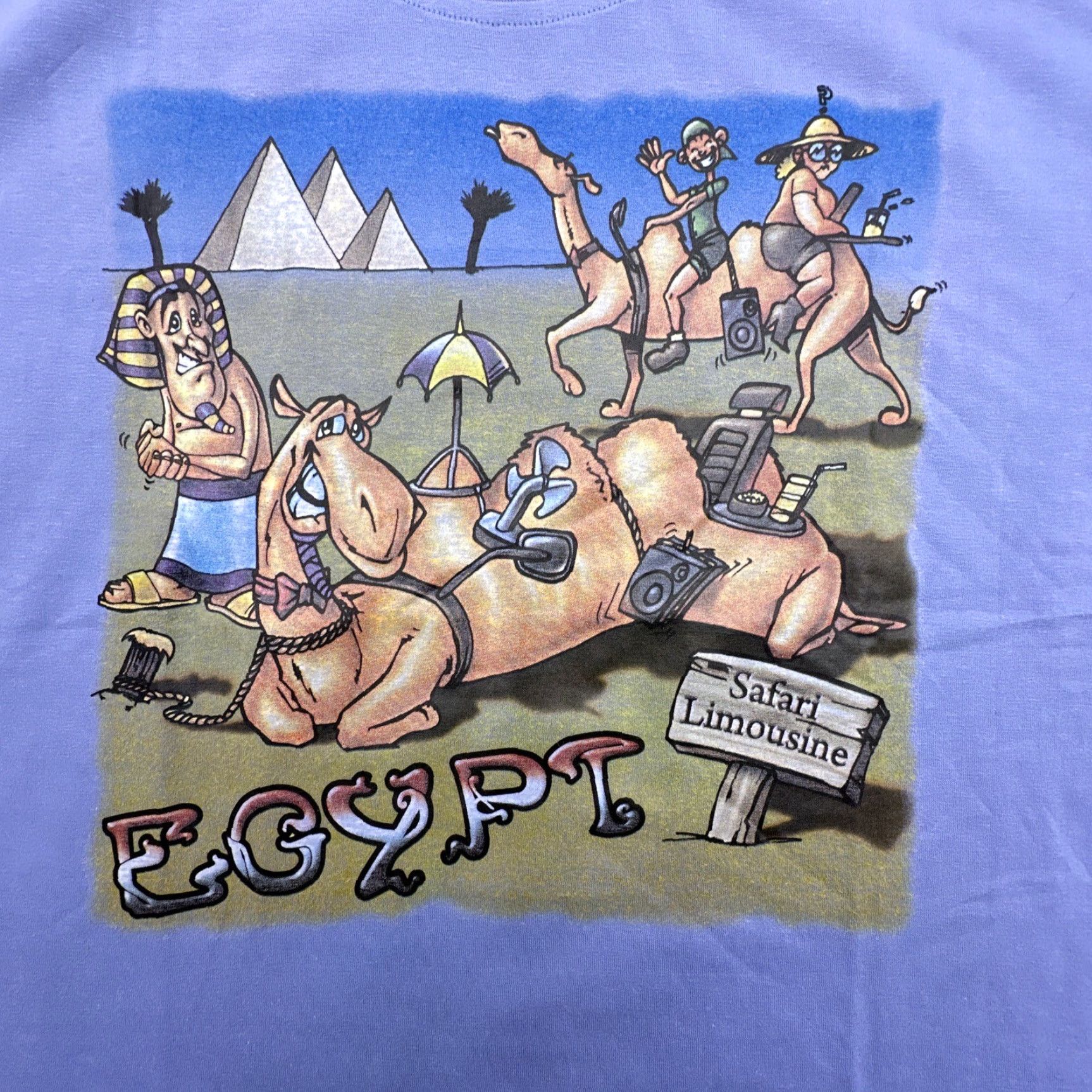 Vintage VINTAGE Cotton Land T-Shirt Mens XL Blue 100% Cotton Tourist Print Crew Neck Short Sleeve Size US XL / EU 56 / 4 - 6 Thumbnail