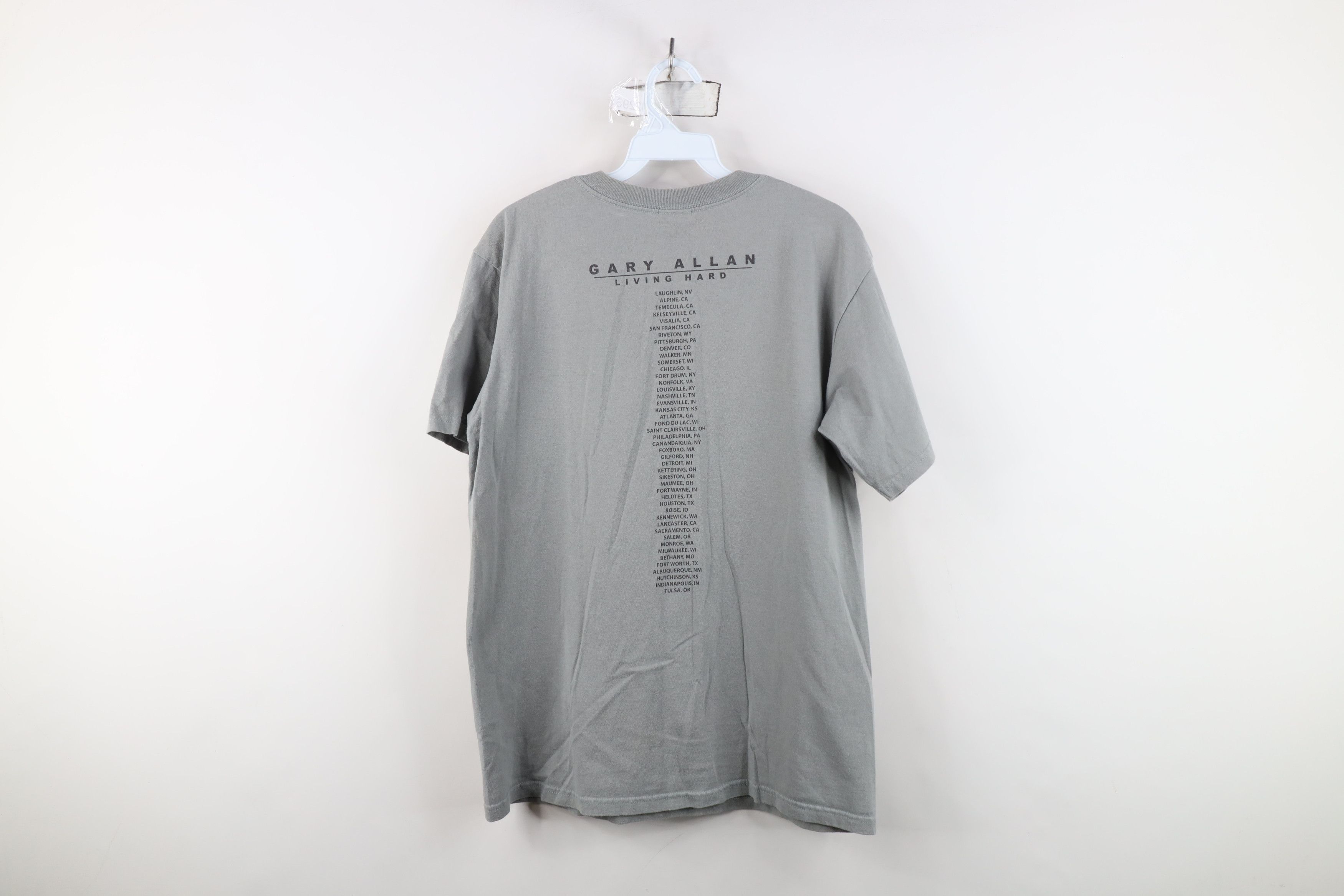 Vintage Vintage Y2K Living Hard Tour Gary Allan Band T-Shirt Gray Size US M / EU 48-50 / 2 - 15 Thumbnail