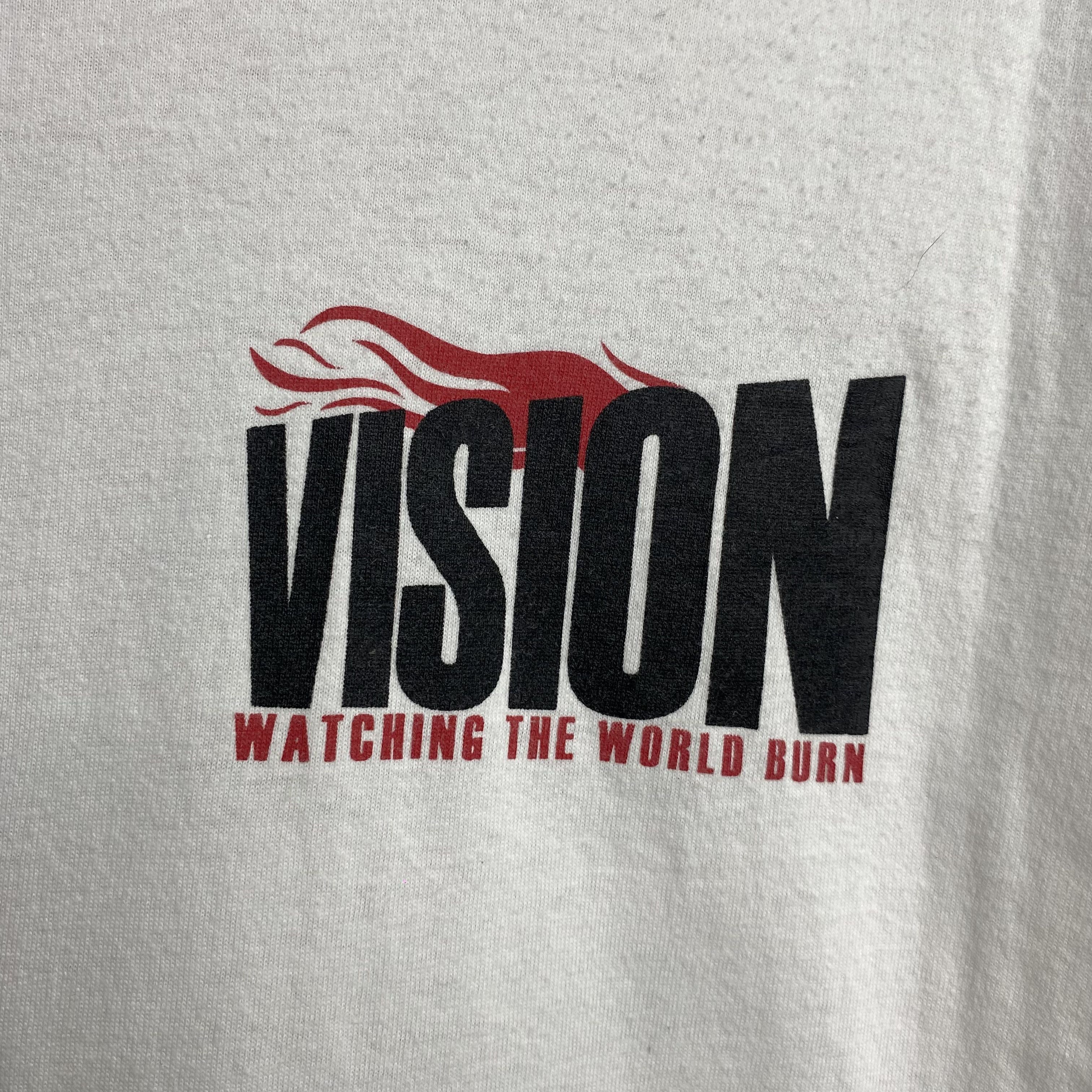 Band Tees VISION Watching The World Burn RARE Vintage 2000 Shirt Size US XL / EU 56 / 4 - 2 Thumbnail