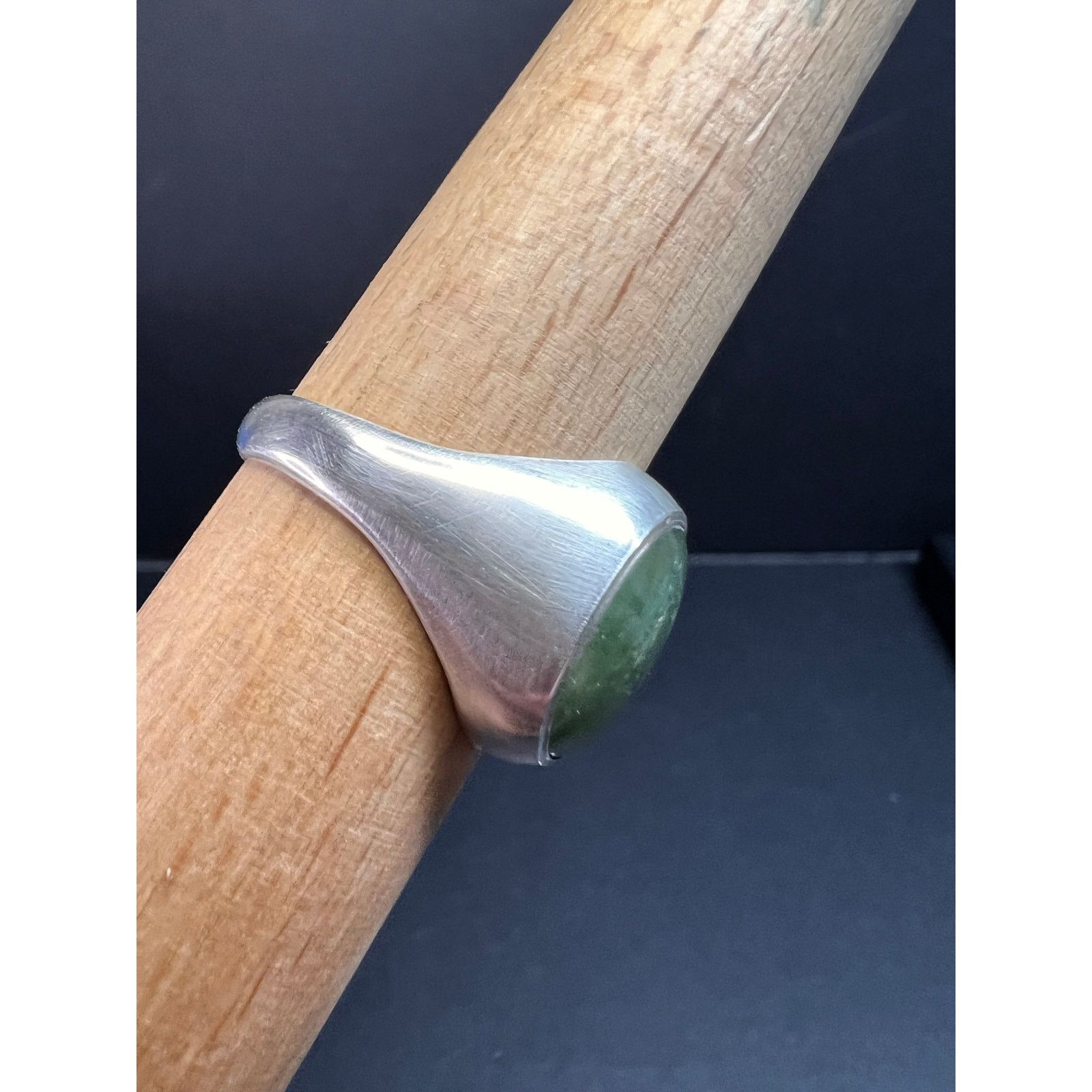 Other Vintage nephrite Jade sterling silver ring size 11 Size ONE SIZE - 7 Thumbnail