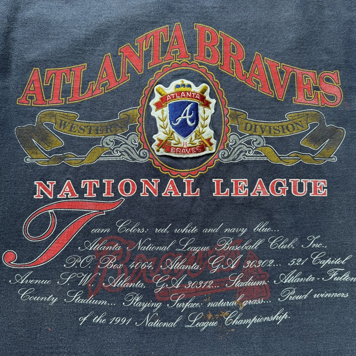 MLB × Vintage Vintage 1991 Atlanta Braves National League sport tee 90s Size US L / EU 52-54 / 3 - 4 Thumbnail