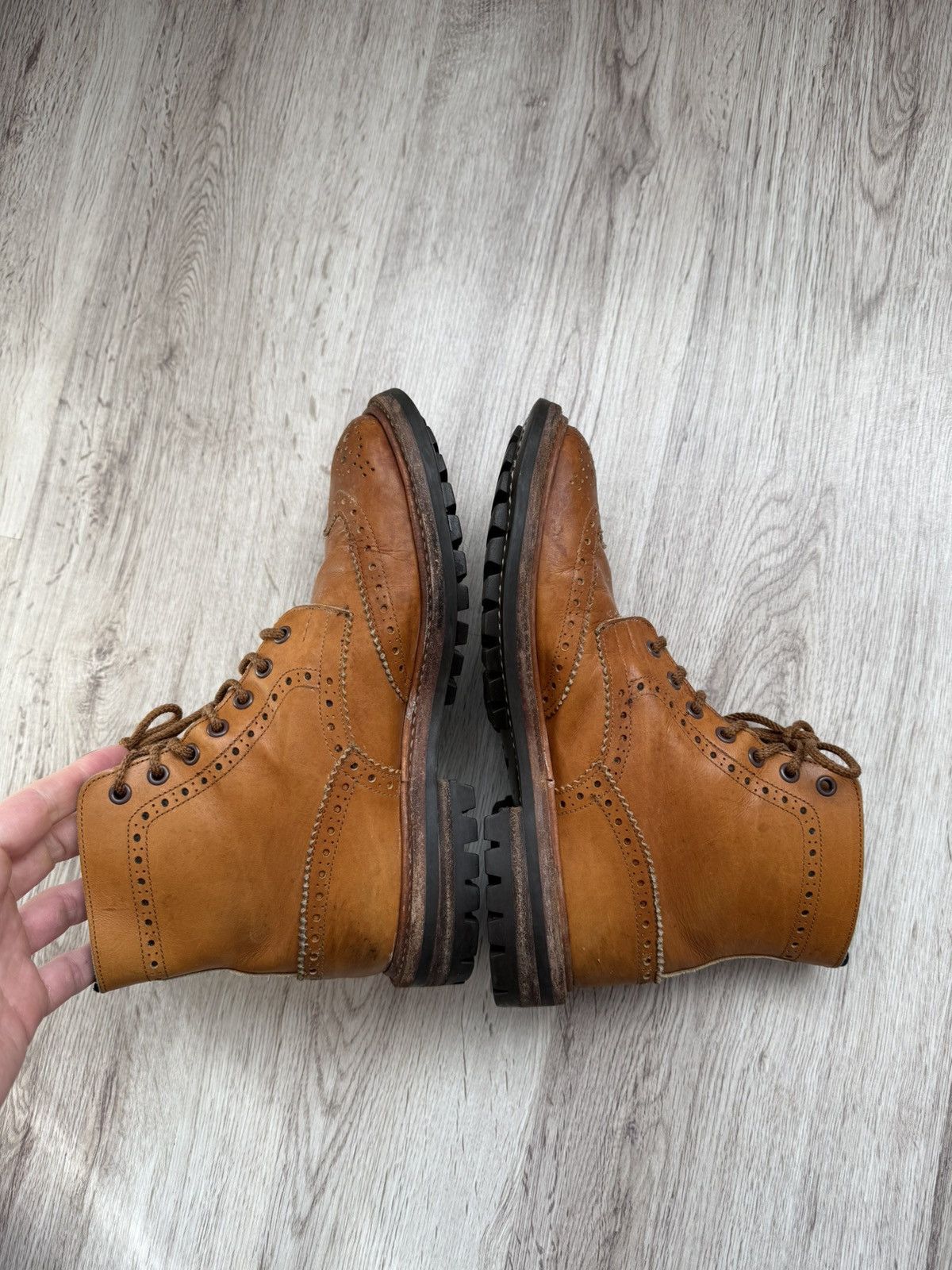Tricker's Vintage Tricker’s Stow Country Brogue Boots Brown Leather Size US 8 / EU 41 - 10 Thumbnail