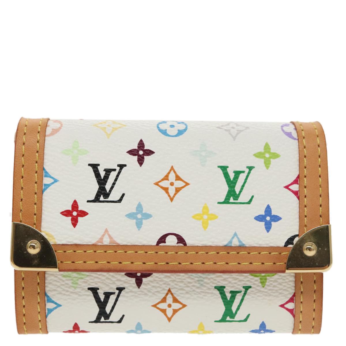 Louis Vuitton Porte Monnaie Plat White Canvas Wallet (Pre-Owned) Size ONE SIZE - 1 Thumbnail