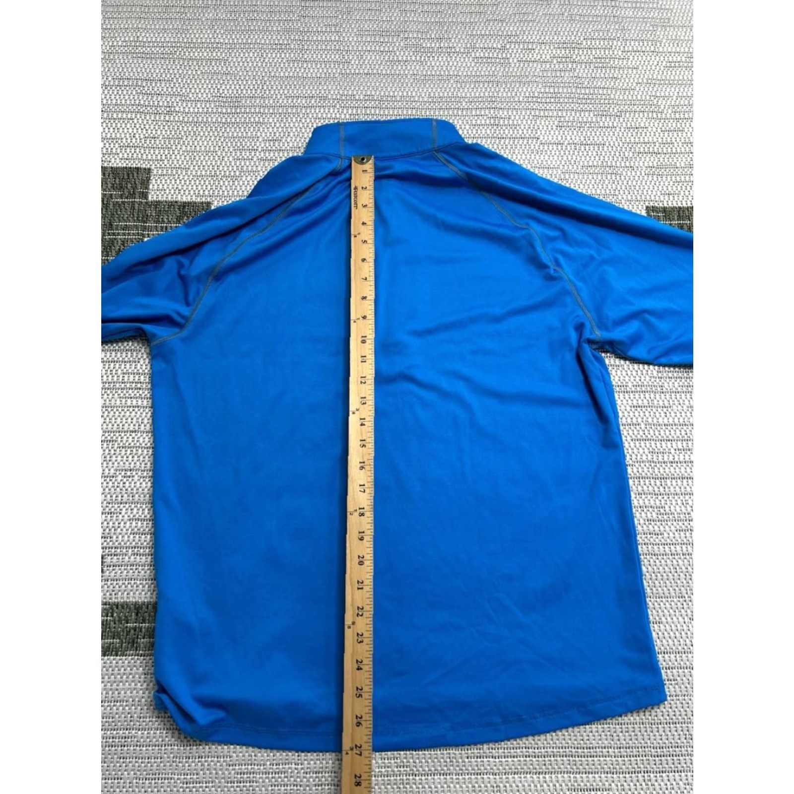 Adidas adidas Shirt Mens Medium Blue Trefoil Logo Stretch Mock Neck Quarter Zip Workout Size US M / EU 48-50 / 2 - 7 Thumbnail
