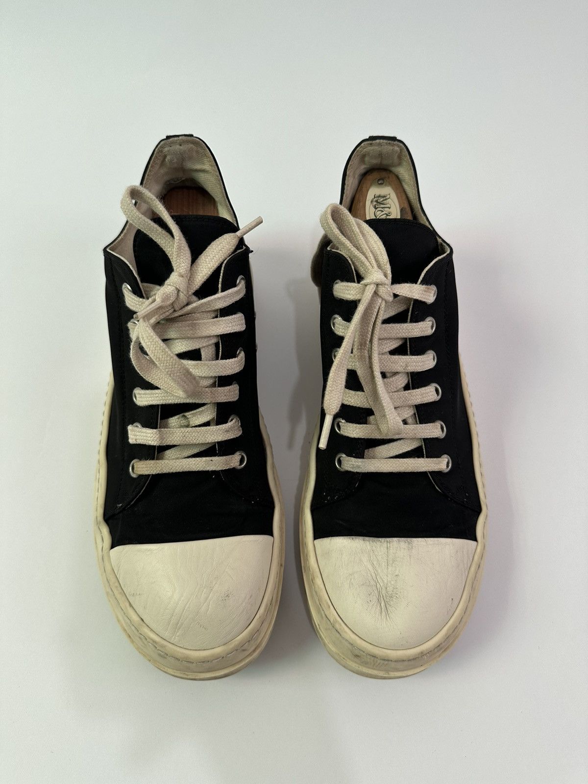 Rick Owens Rick Owens DRKSHDW Black white Cotton Nylon low sneaker US10 Size US 7.5 / EU 40-41 - 1 Thumbnail