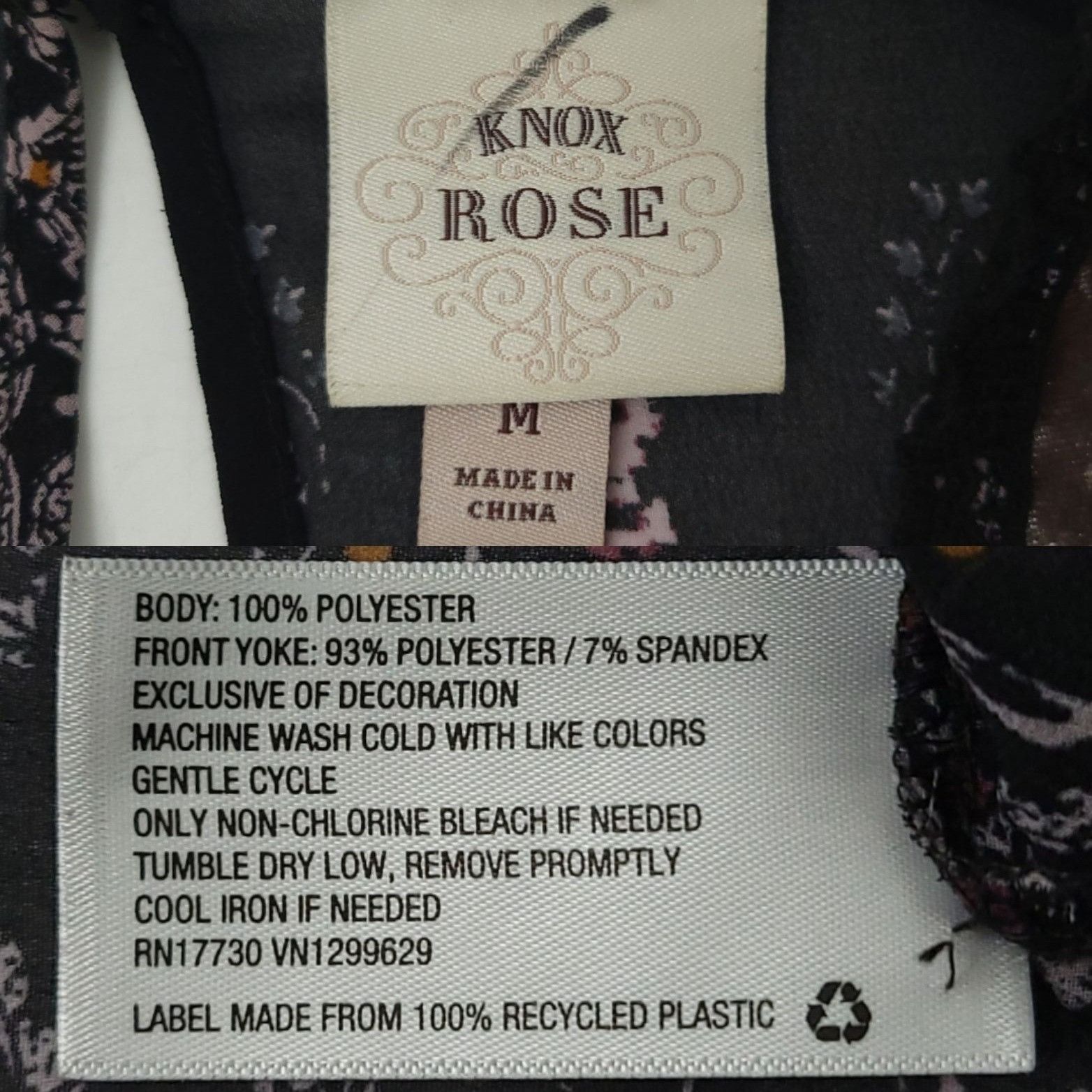 Other Knox Rose Boho Peasant Top M Black Floral Sheer Lace Velvet Size M / US 6-8 / IT 42-44 - 12 Thumbnail