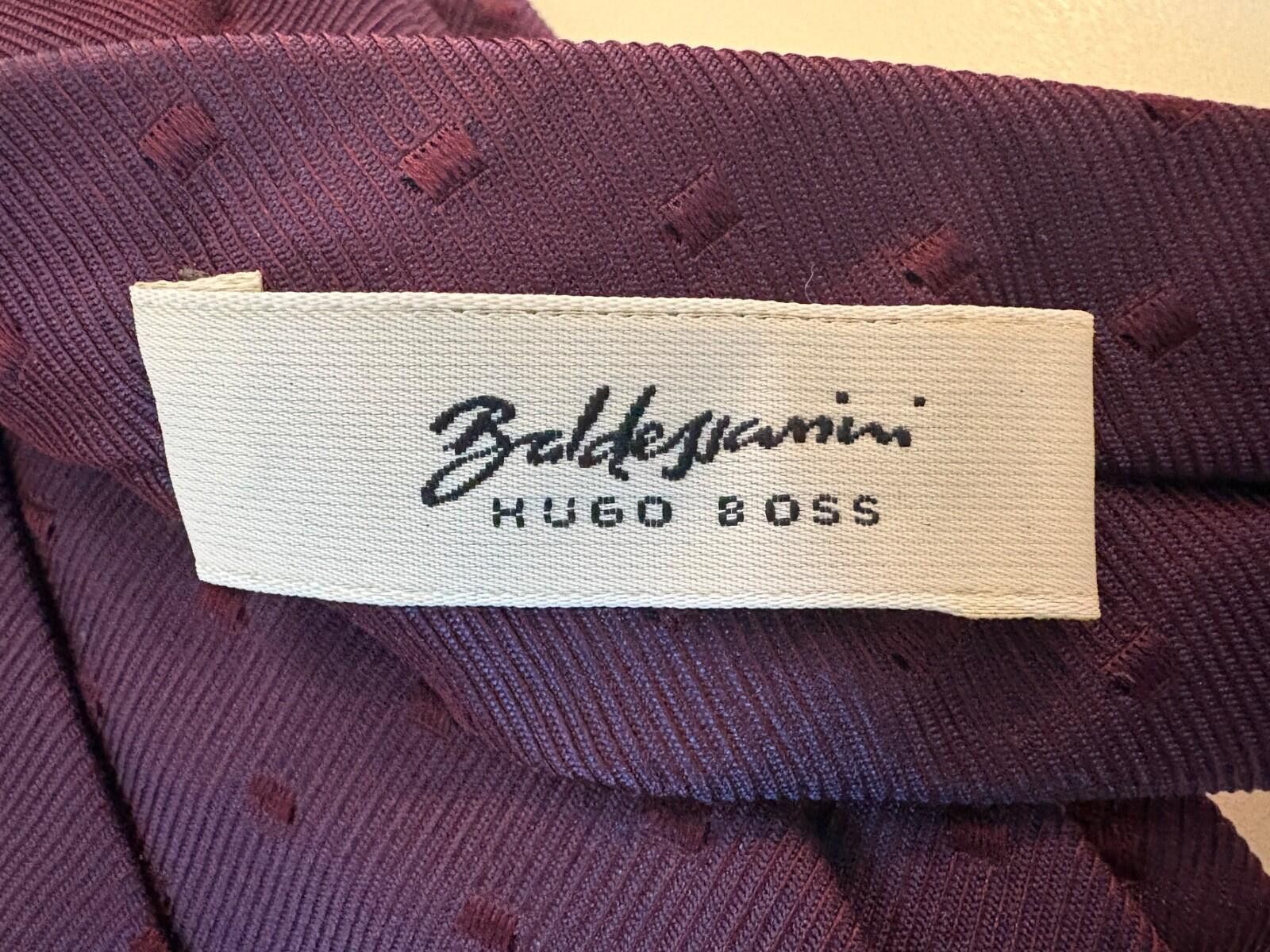 Baldessarini Baldessarini Hugo Boss Italy Silk Tie Deep Plum Size ONE SIZE - 2 Thumbnail