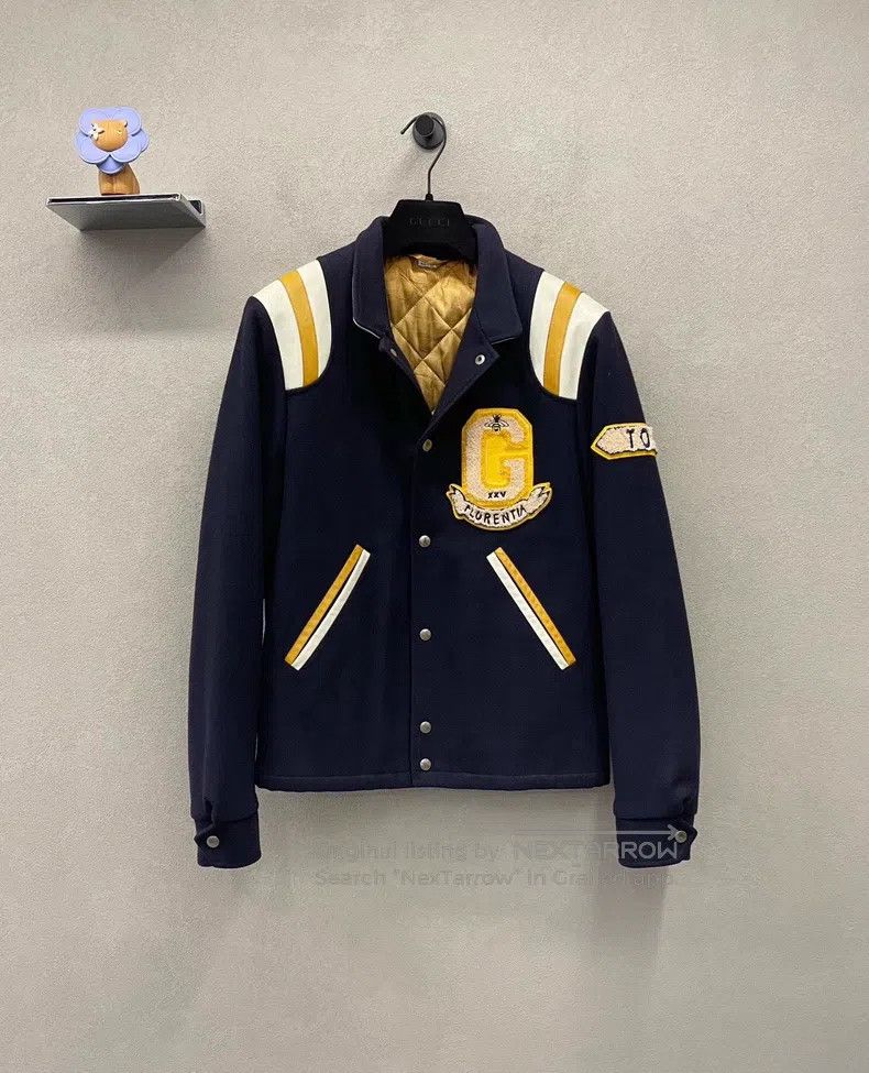 Gucci Gucci Dark blue tiger head embroidery jacket Size US S / EU 44-46 / 1 - 1 Thumbnail
