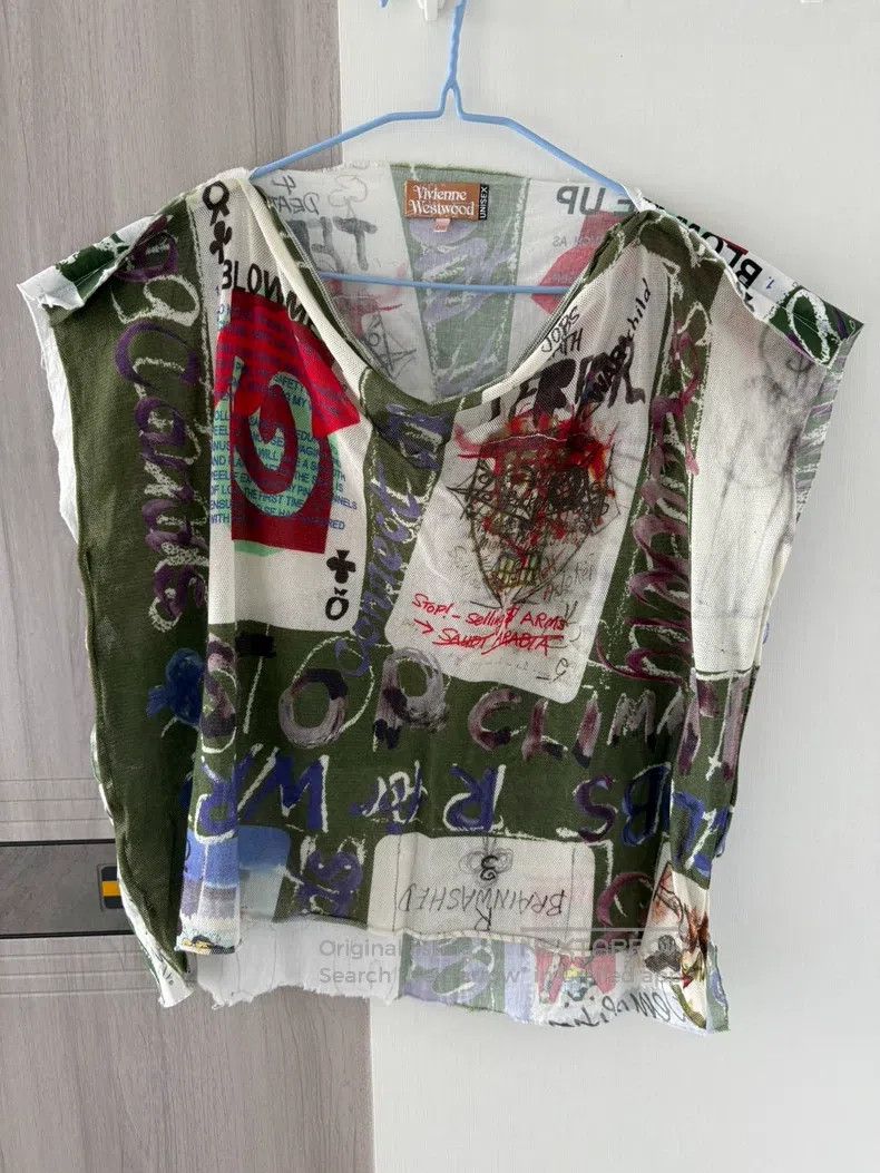 Vivienne Westwood Vivienne Westwood Green Graffiti Printed Sleeveless Top Size ONE SIZE - 1 Thumbnail