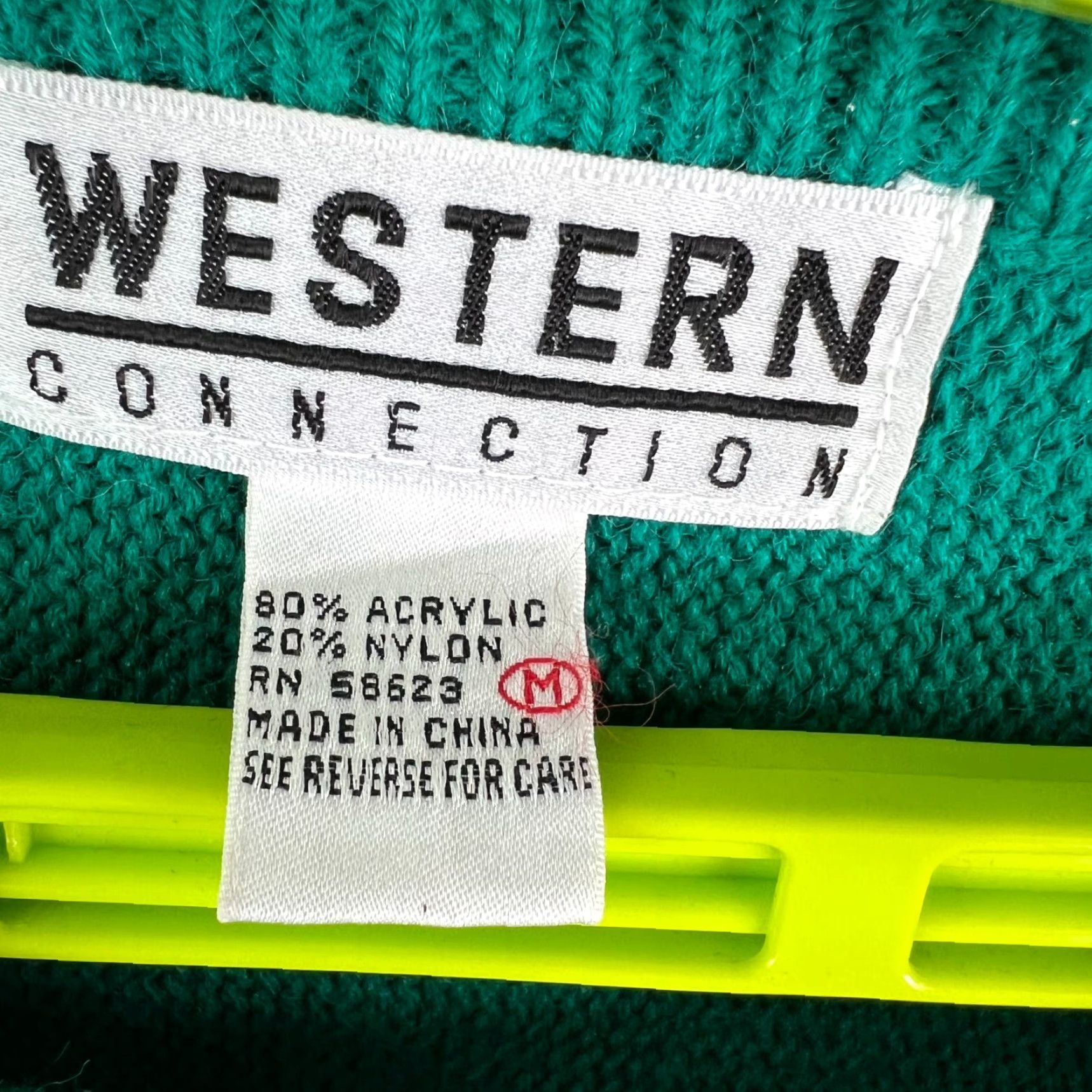 Vintage VINTAGE Western Connection Jeweled Sweater Womens Size M Green Geometric 80s 90s Western Size M / US 6-8 / IT 42-44 - 4 Thumbnail