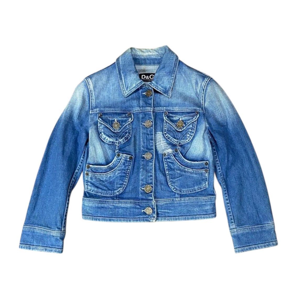 Dolce & Gabbana Vintage Dolce&Gabbana Distressed Denim Jacket Size S / US 4 / IT 40 - 1 Thumbnail