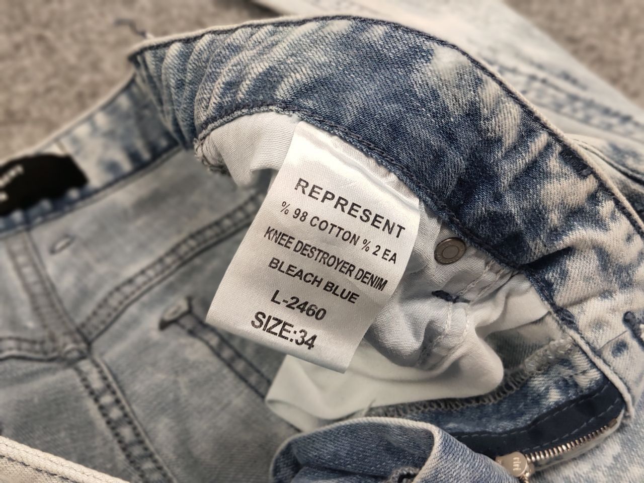 Represent Clo. Represent Design Blue Distressed Painted Denim Slim Jeans Size US 34 / EU 50 - 15 Thumbnail