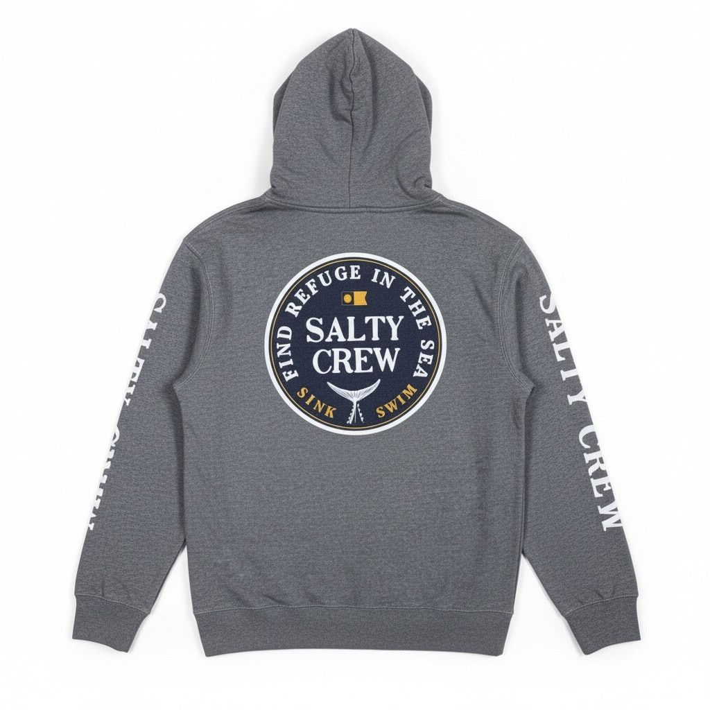 Salt Valley Salty Crew Gray Logo Hoodie Find Refuge In The Sea Graphic M Size US M / EU 48-50 / 2 - 1 Thumbnail