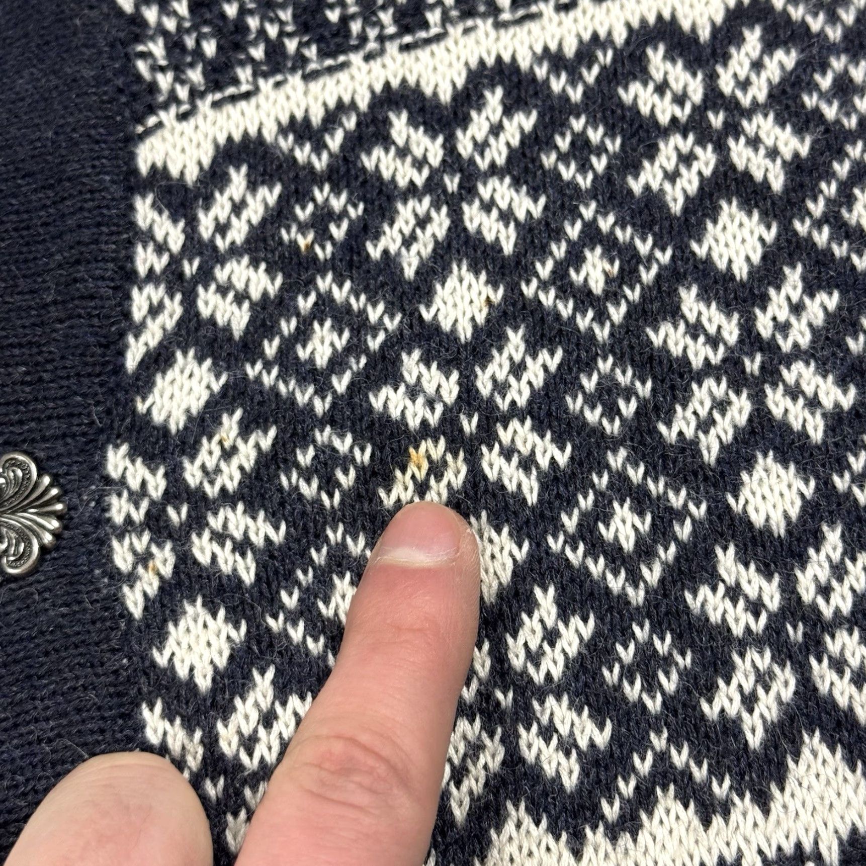 Vintage VINTAGE Woolrich Cardigan Women S Blue Nordic Fair Isle 90s Winter Christmas Snowflake Deer Size S / US 4 / IT 40 - 3 Thumbnail
