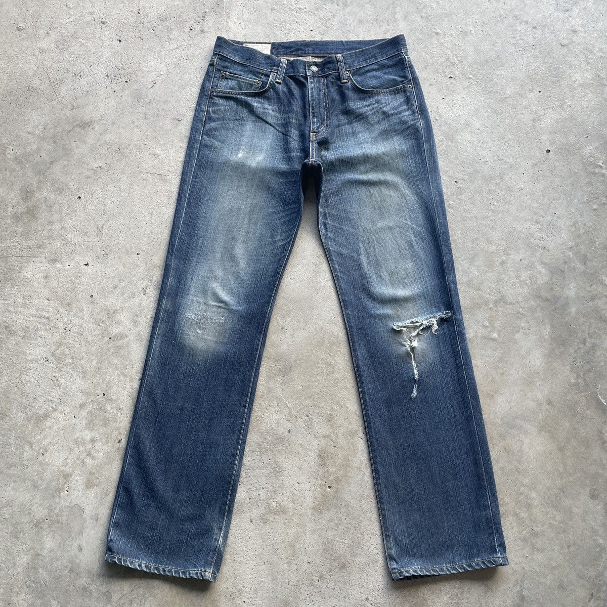 Vintage Edwin 503 Faded Ripped Denim Jeans Pants Distressed