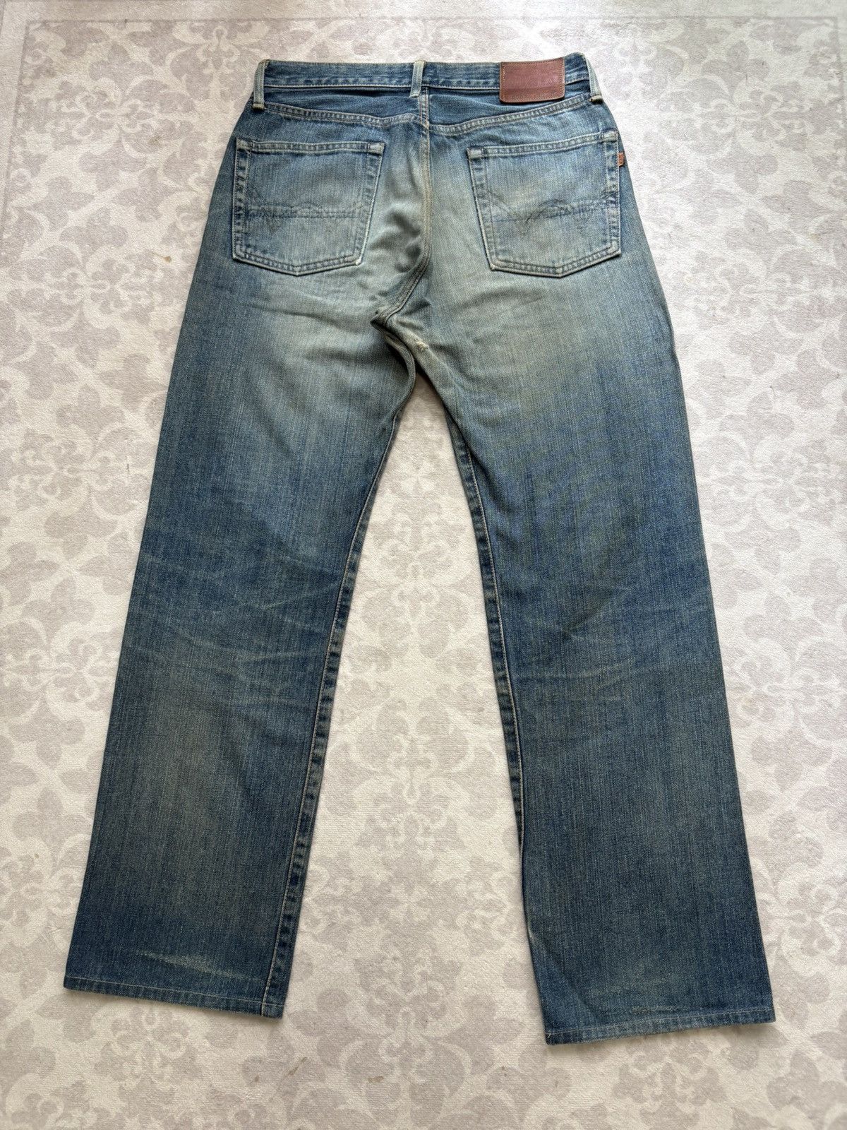 Edwin Edwin 505X Selvedge Orange Tab Distressed Denim Jeans Size US 31 - 2 Thumbnail