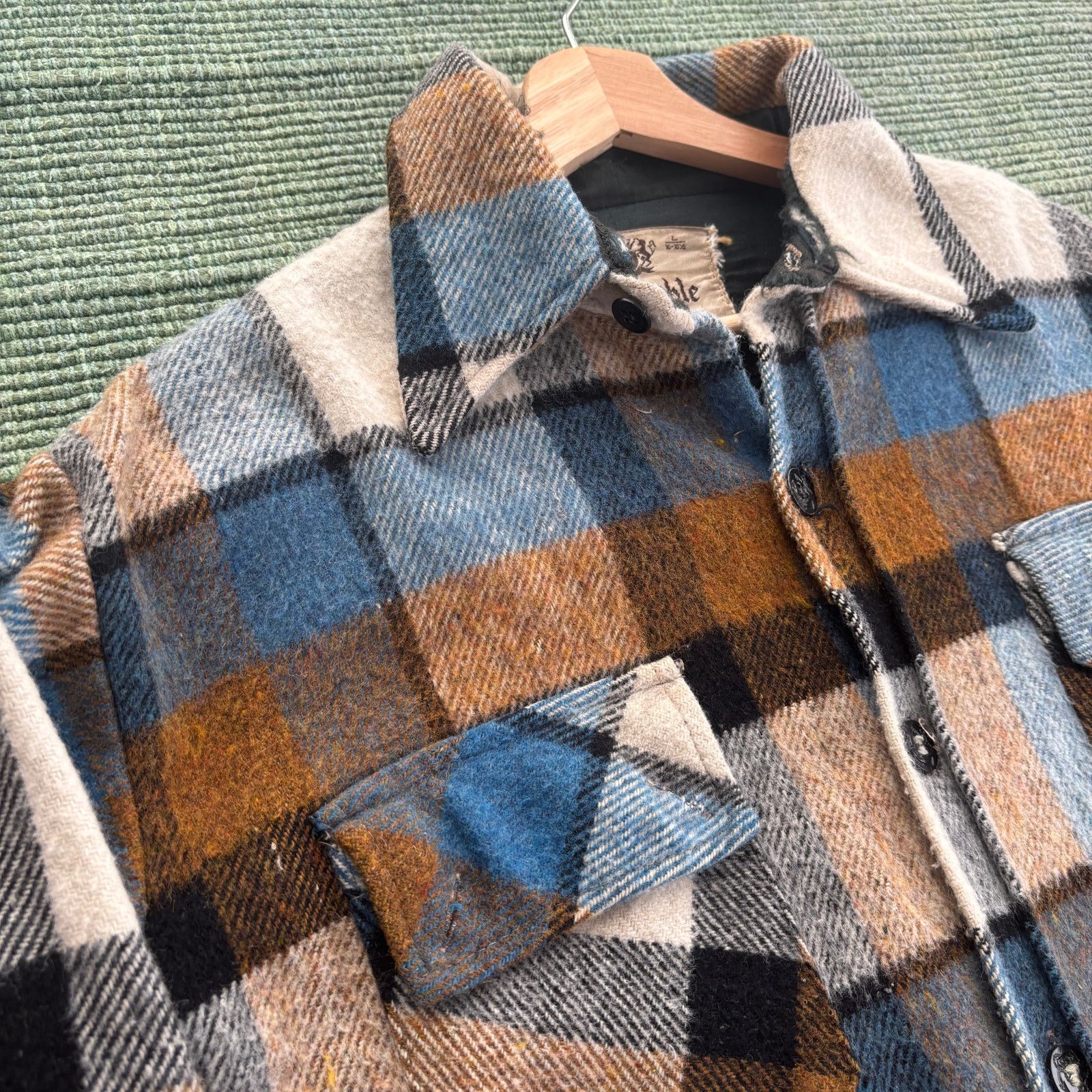 Moncler Grenoble × Vintage True vintage 1960s fuzzy plaid Grenoble brand flannel shirt Size US XL / EU 56 / 4 - 4 Thumbnail