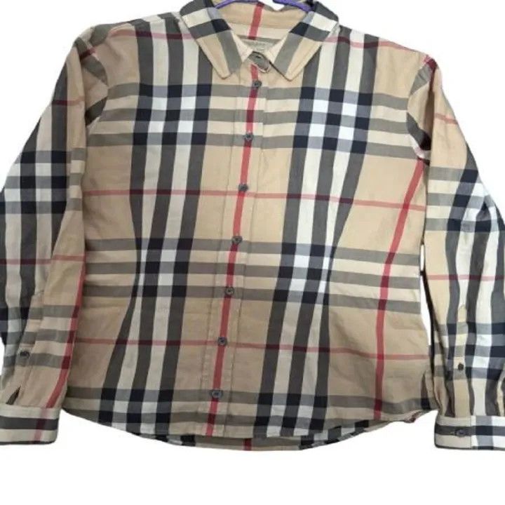 Burberry Burberry Brown Check Button-Up Shirt 0079 Size L / US 10 / IT 46 - 1 Thumbnail