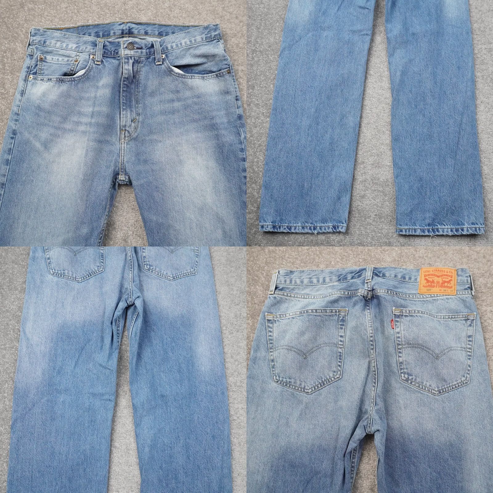 Levi's Levi's 505 Straight Leg Mens 36x32 Medium Wash Blue Denim Jeans Size US 36 / EU 52 - 8 Thumbnail