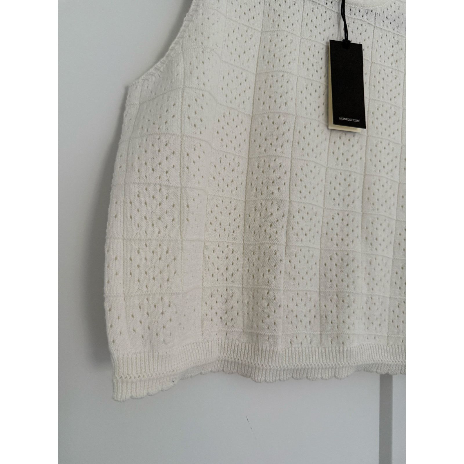 MONROW New Monrow Revolve Crochet Knit Tank White - Small - $148 Size S / US 4 / IT 40 - 4 Thumbnail