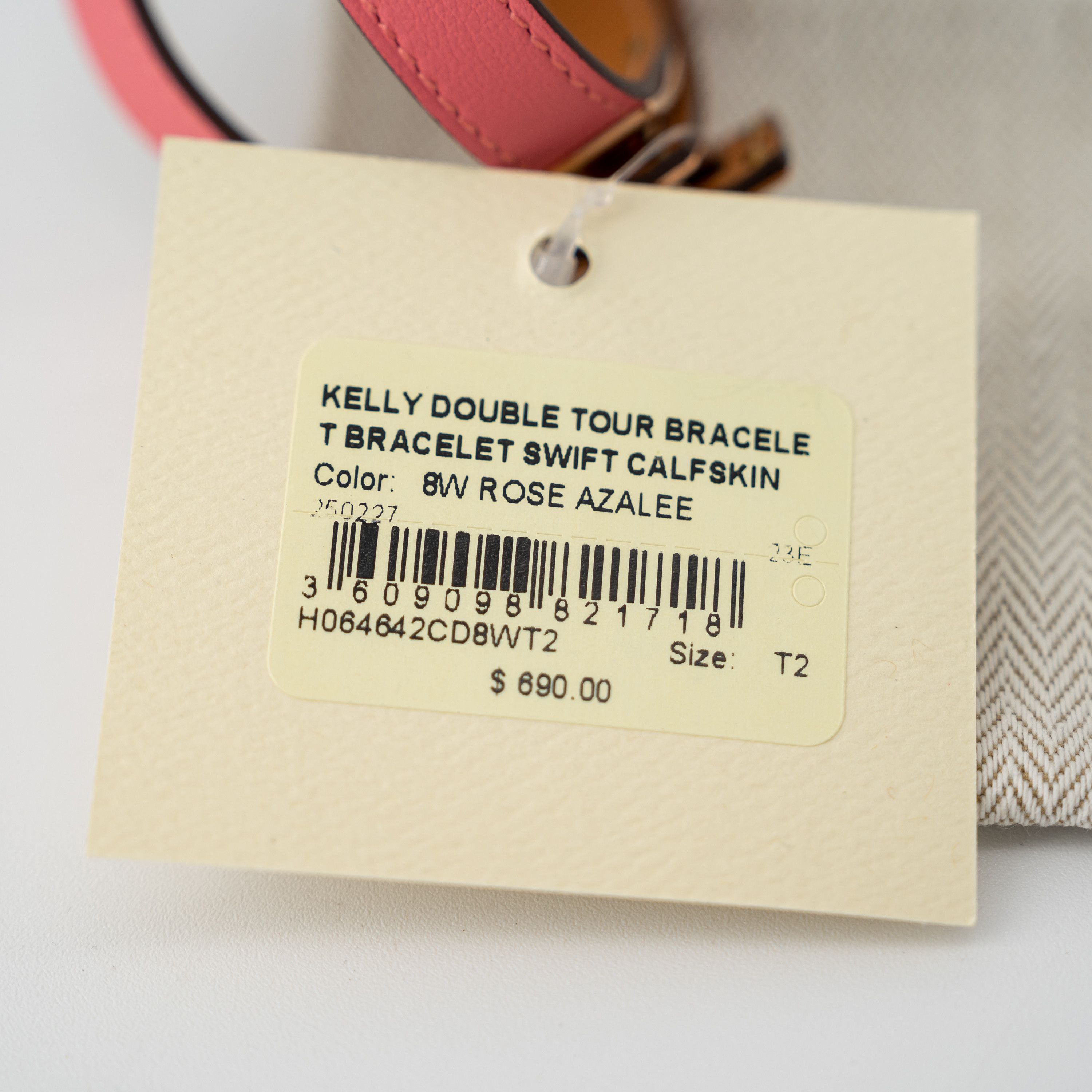Hermes Hermes Kelly Double Tour H Leather Wrap Bracelet T2 Pink Size ONE SIZE - 5 Thumbnail