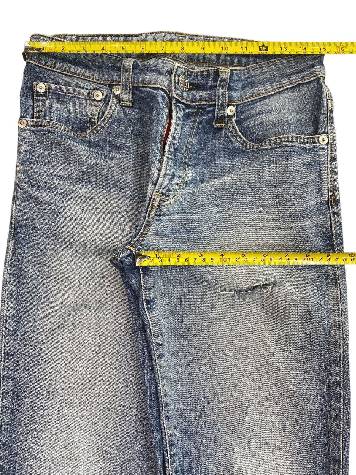 Edwin Edwin Faded Wash Ripped Style Flare Jeans Size US 30 / EU 46 - 6 Thumbnail