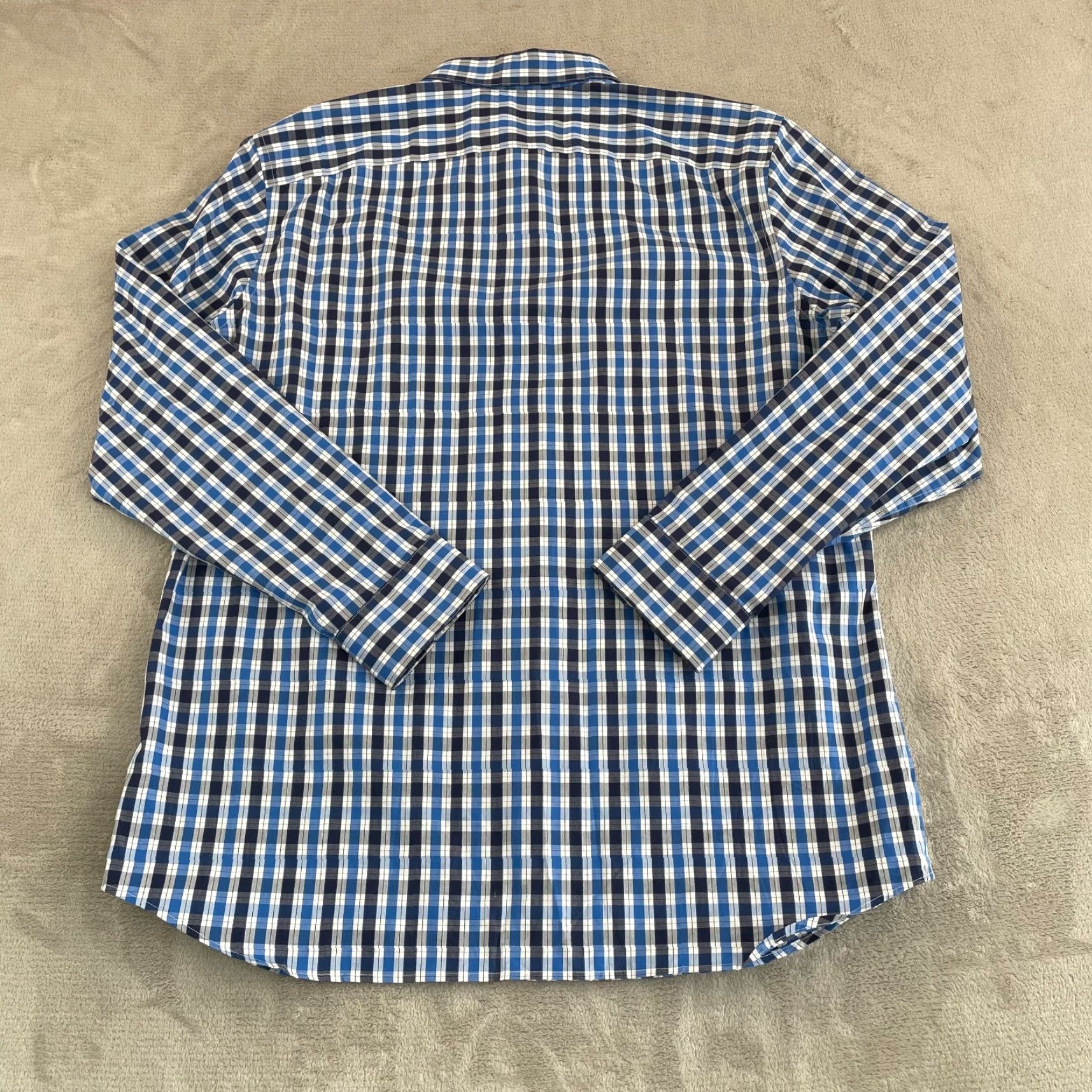 Banana Republic Banana Republic Shirt Men XL Blue Plaid Non Iron Long Sleeve Standard Fit LS Size US XL / EU 56 / 4 - 4 Thumbnail