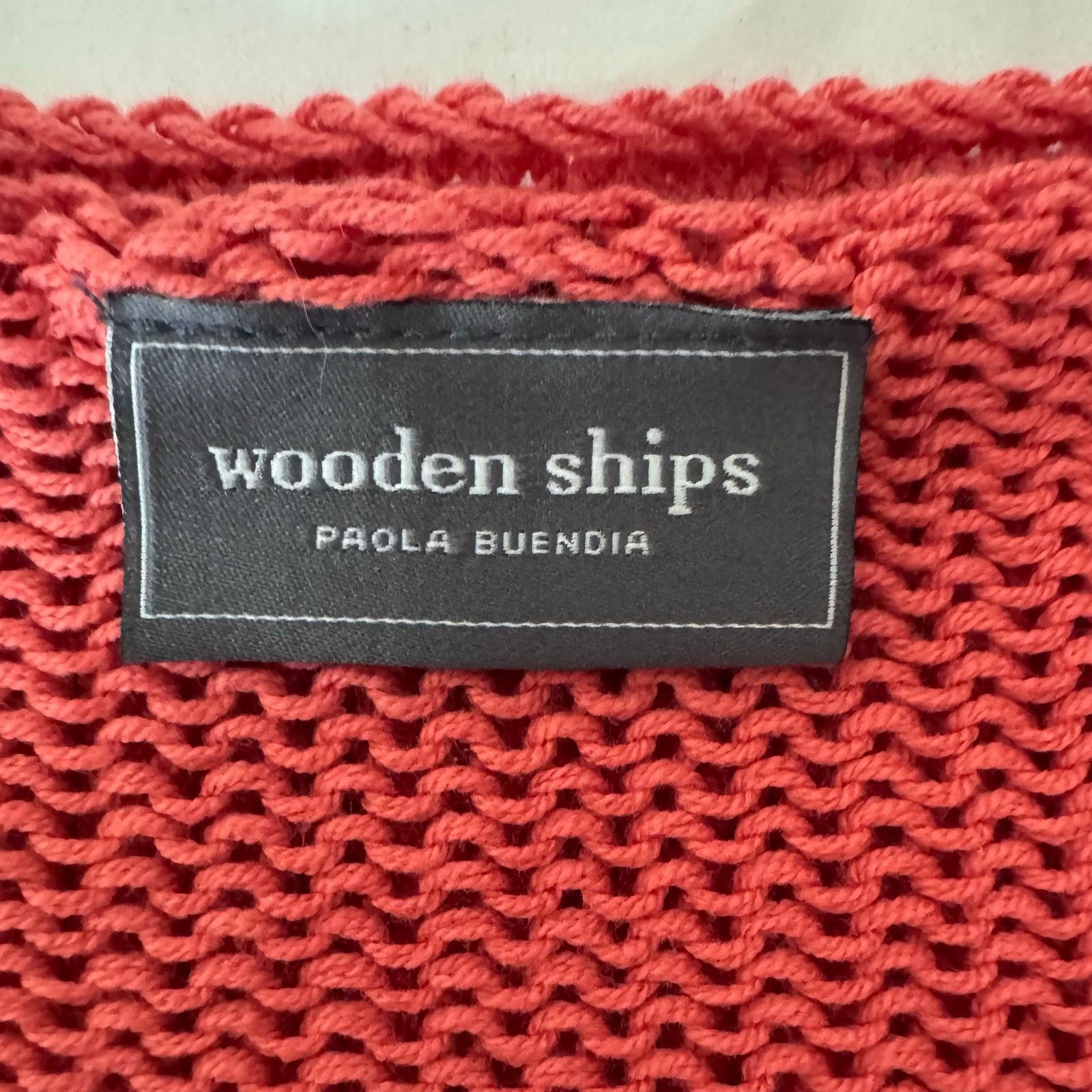 Other WOODEN SHIPS Boat Neck Open Knit Sweater Coral Orange Size S / US 4 / IT 40 - 6 Thumbnail