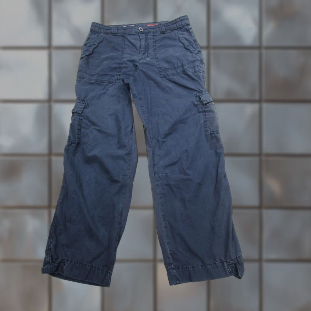 Vintage VINTAGE Pilcro Capris Womens 28 Blue Cargo Utility Adjustable Button Hem Pants 27 in Inseam Womens Size ONE SIZE - 1 Thumbnail