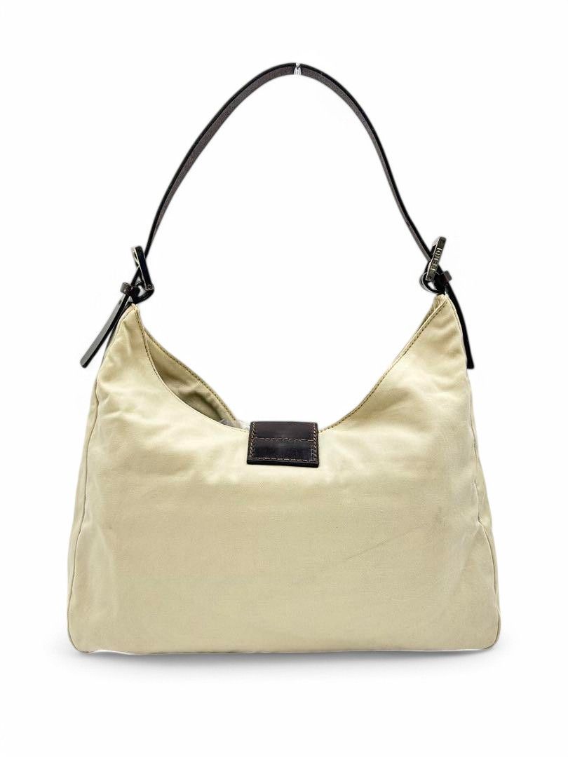 Fendi Fendi - Mamma Bucket Beige Handbag Shoulder Bag FF Silver Size ONE SIZE - 3 Thumbnail