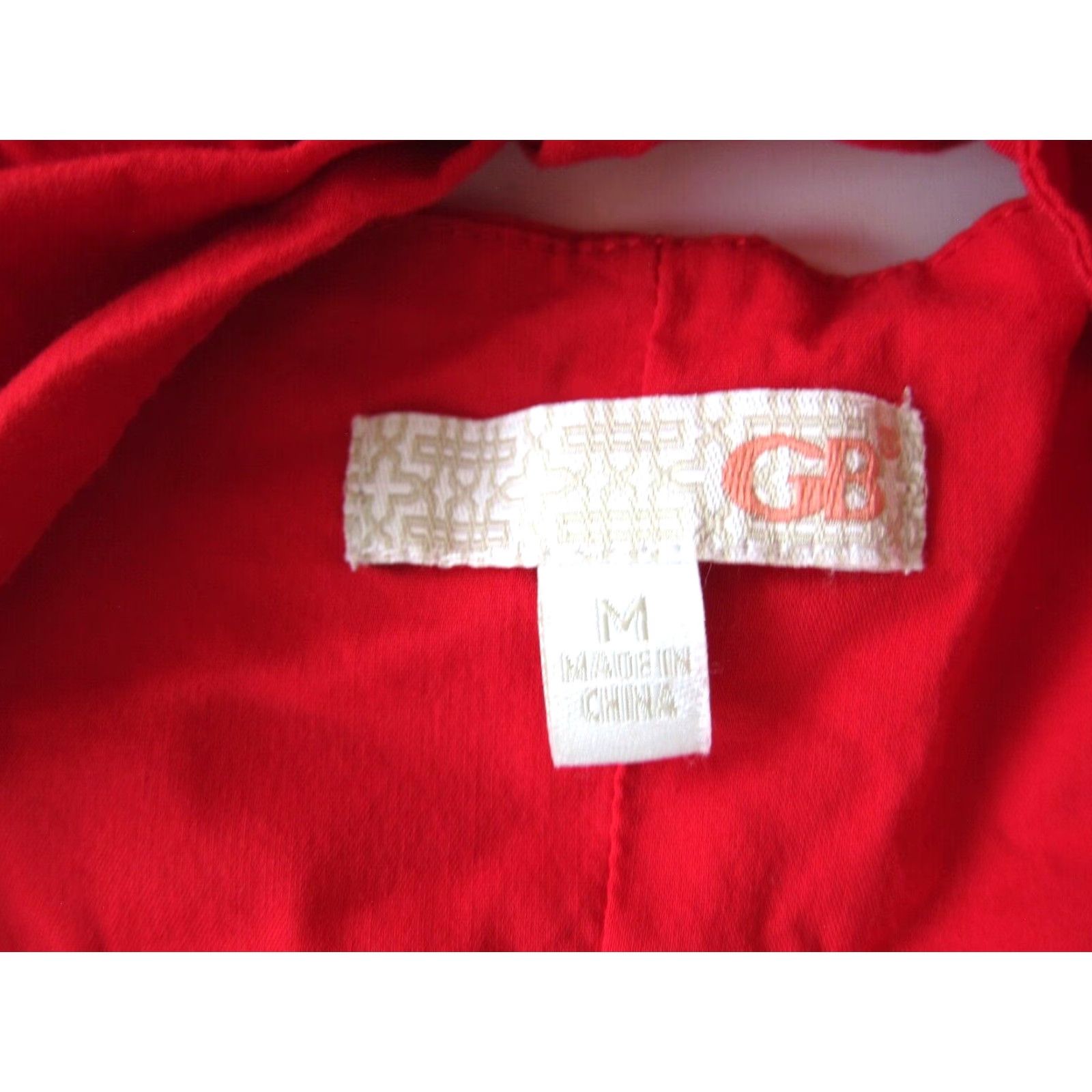 Vintage GB Cotton Stretch Red Spaghetti Strap Peep Stomach Button Down Tank Sun Dress M Size M / US 6-8 / IT 42-44 - 4 Thumbnail