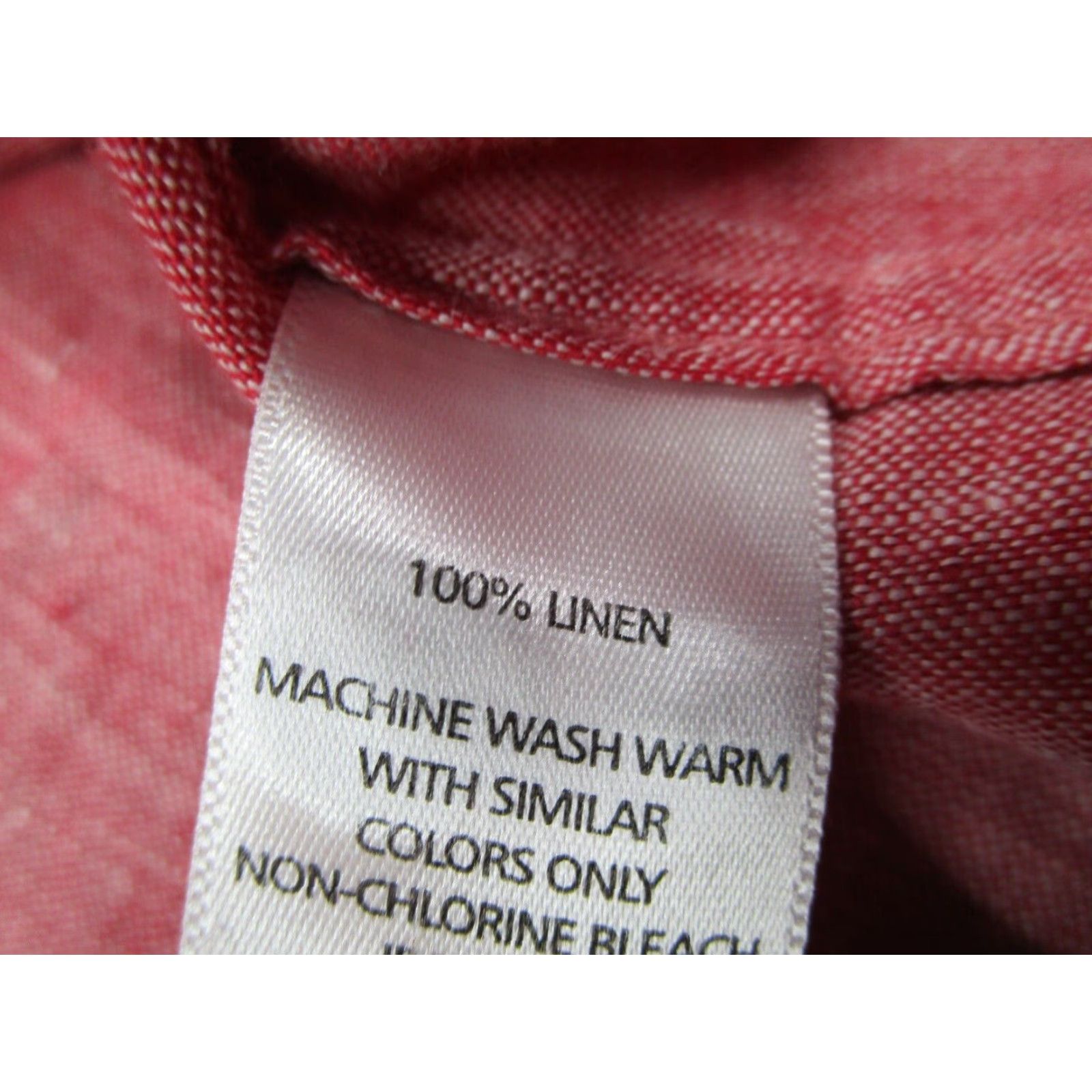 UNTUCKit Untuckit Mens Slim Fit Linen Shirt Extra Large XL Red Certan De May Size US XL / EU 56 / 4 - 4 Thumbnail
