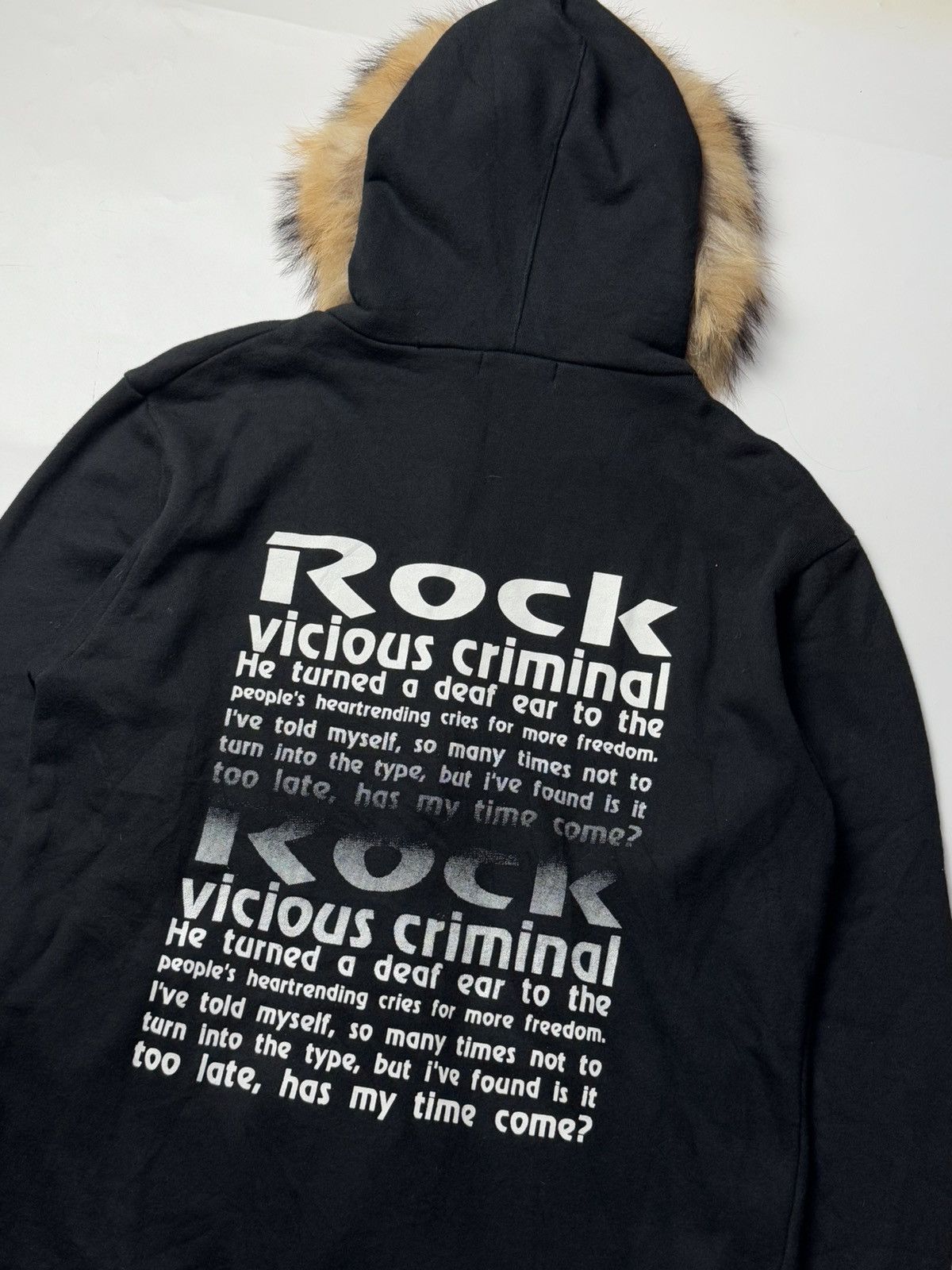 If Six Was Nine × Japanese Brand × Le Grande Bleu (L.G.B.) Fur hoodie intheattic rock poem Size US L / EU 52-54 / 3 - 3 Thumbnail
