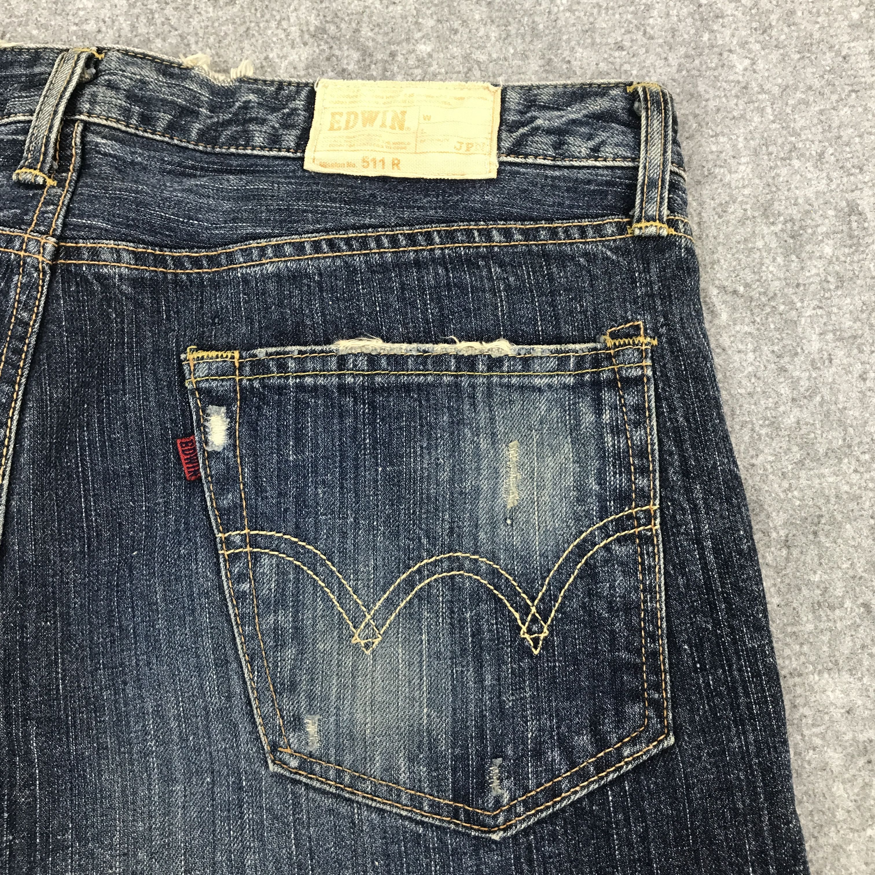 Edwin × Japanese Brand FLARE EDWIN JAPAN DISTRESSED BOOTCUT DENIM JEANS Size US 34 / EU 50 - 7 Thumbnail