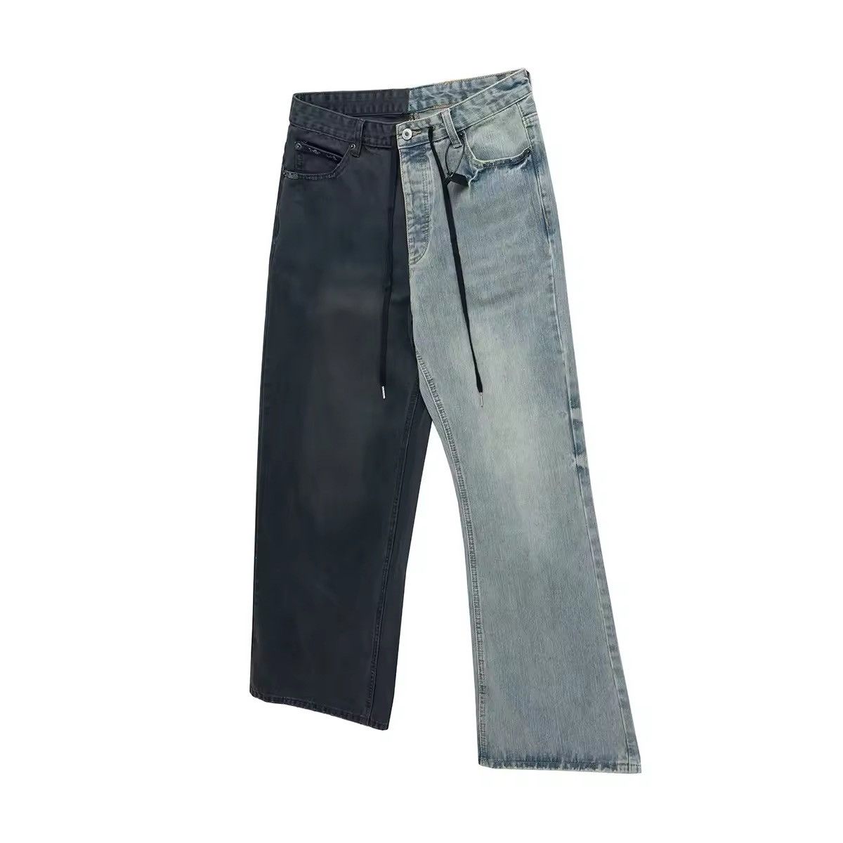 Vintage Spliced Patchwork Baggy Jeans Size US 33 - 5 Thumbnail