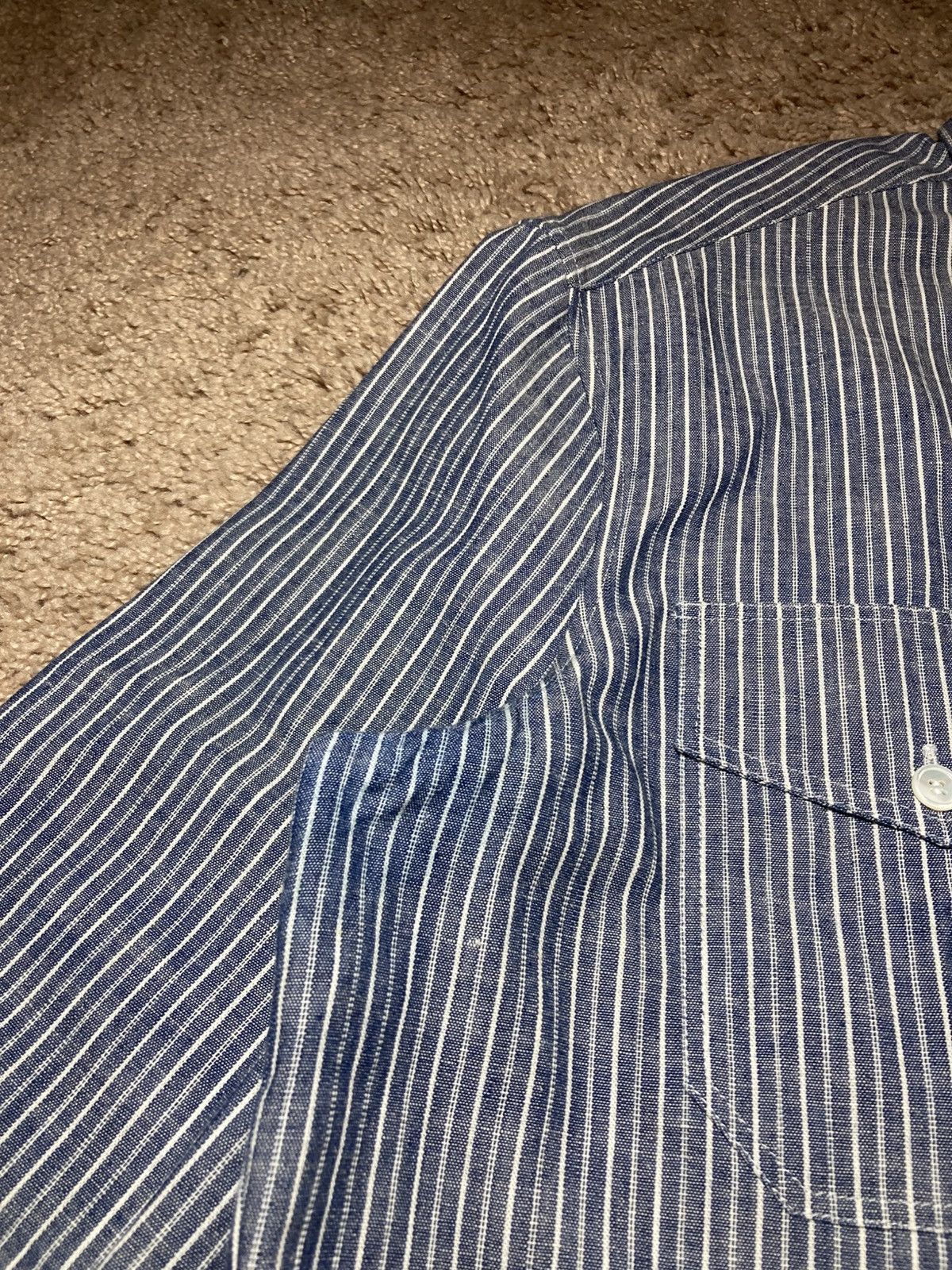 Celine SS20 Celine Hickory Stripe Button Shirt Western Pocket 2020 Size US M / EU 48-50 / 2 - 5 Thumbnail