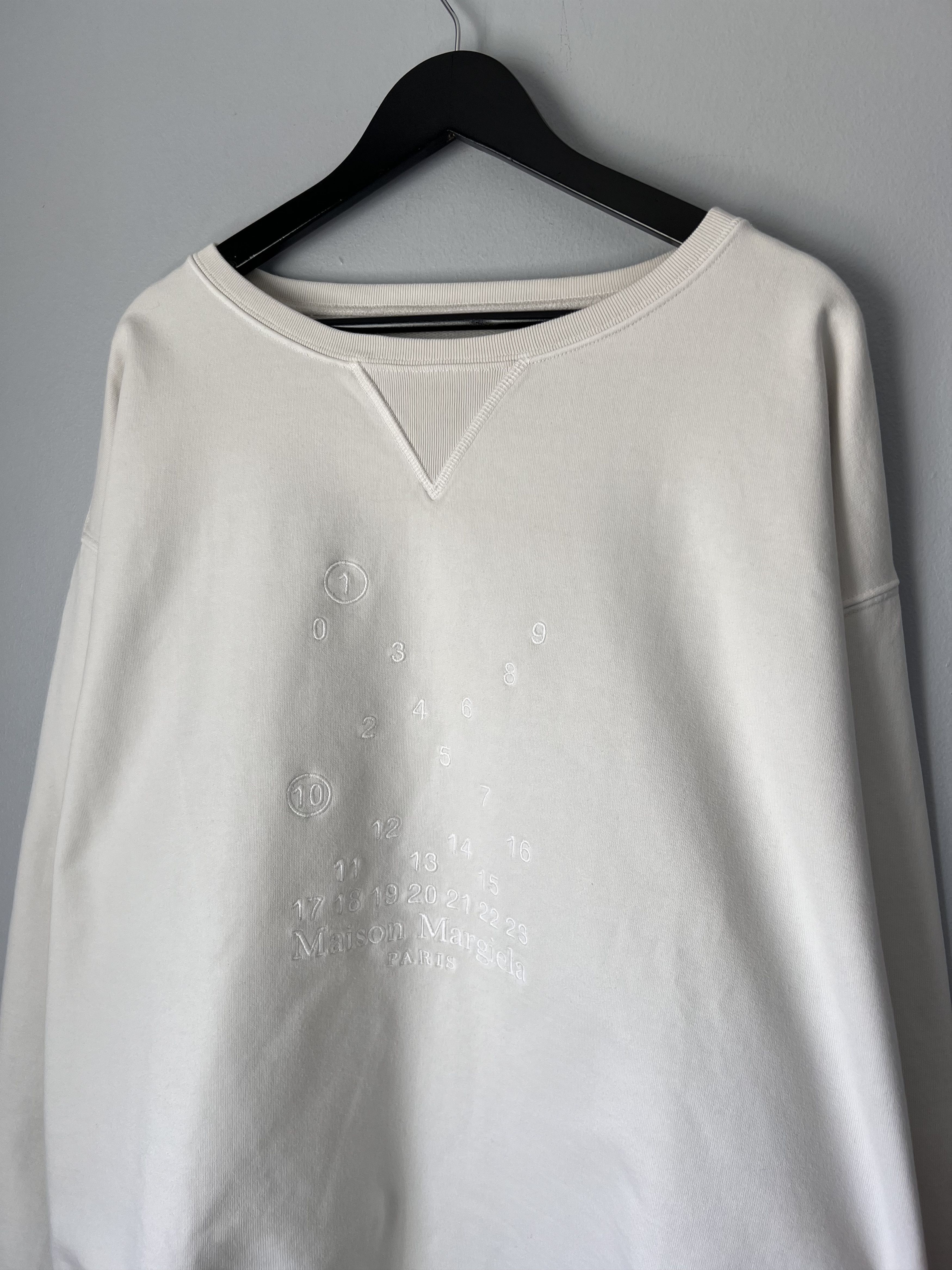 Maison Margiela Maison Margiela Numbers Embroidered Crewneck Sweatshirt Size US XL / EU 56 / 4 - 1 Thumbnail