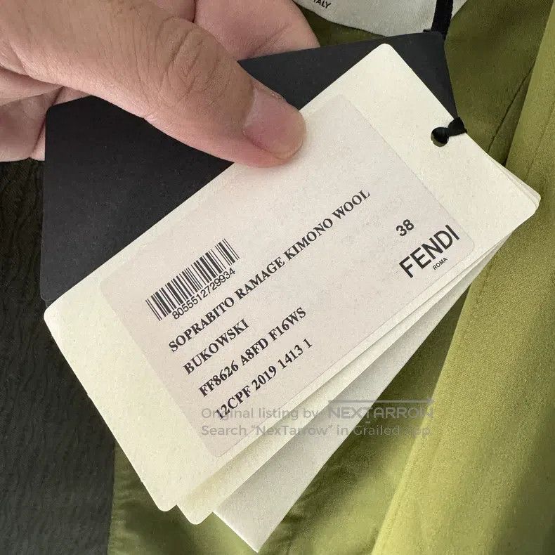 Fendi Fendi Green Double Breasted Long, Kimono Wool Fabric, Clas Size XS / US 0-2 / IT 36-38 - 5 Thumbnail
