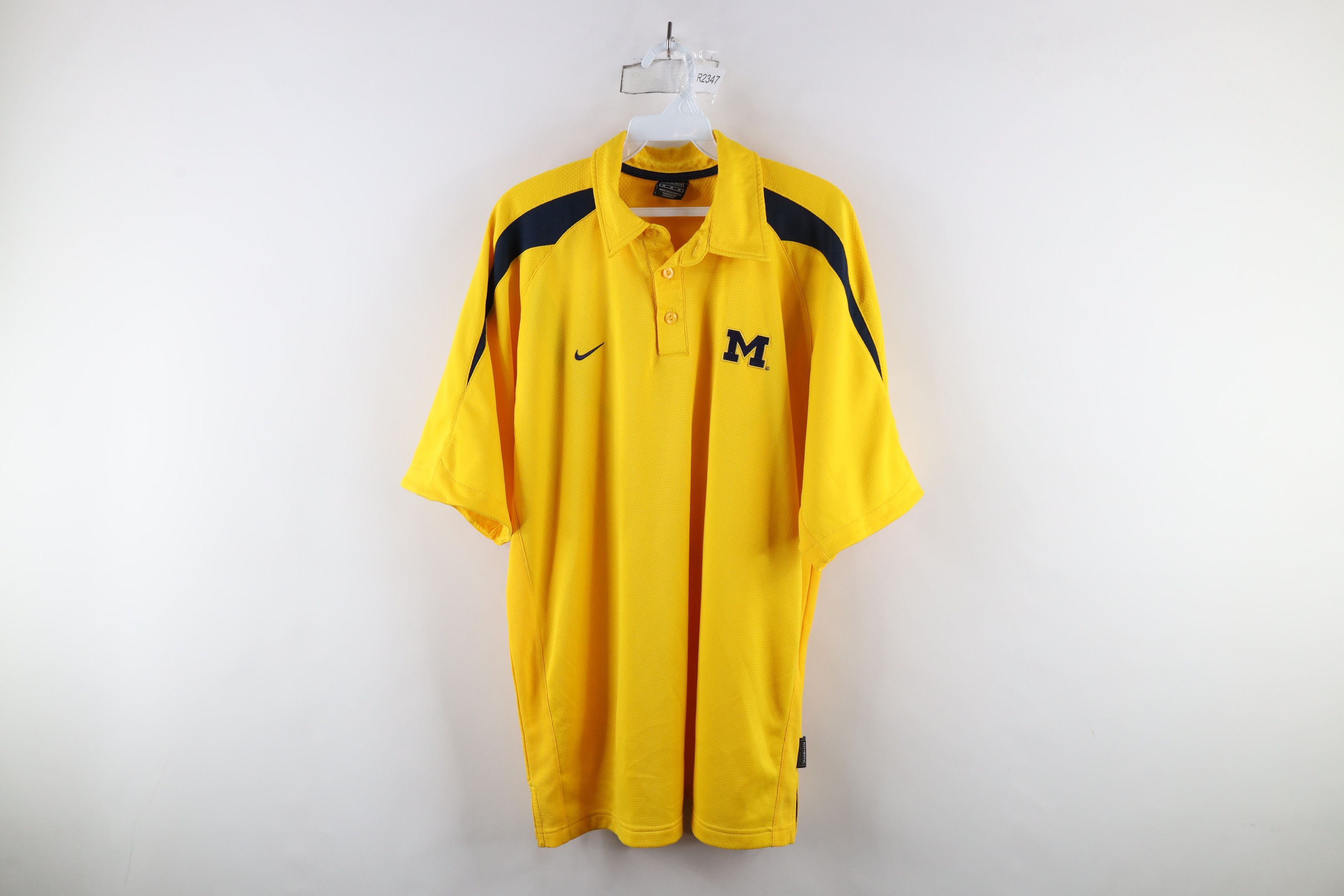 Nike × Vintage Vintage Nike Scott Mini Swoosh University of Michigan Polo Size US M / EU 48-50 / 2 - 1 Thumbnail