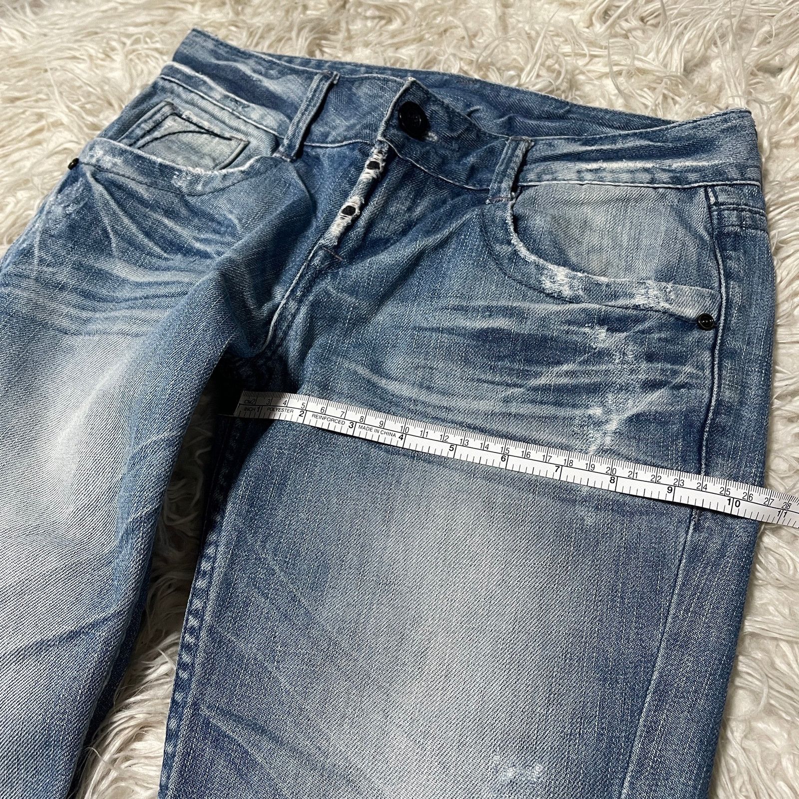 Hysteric Glamour Vintage Japanese Brand Faded Clawmark Low Rise Denim Jeans Size 30" / US 8 / IT 44 - 13 Thumbnail